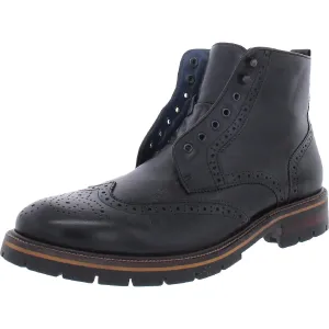 Mens Leather Zipper Ankle Boots