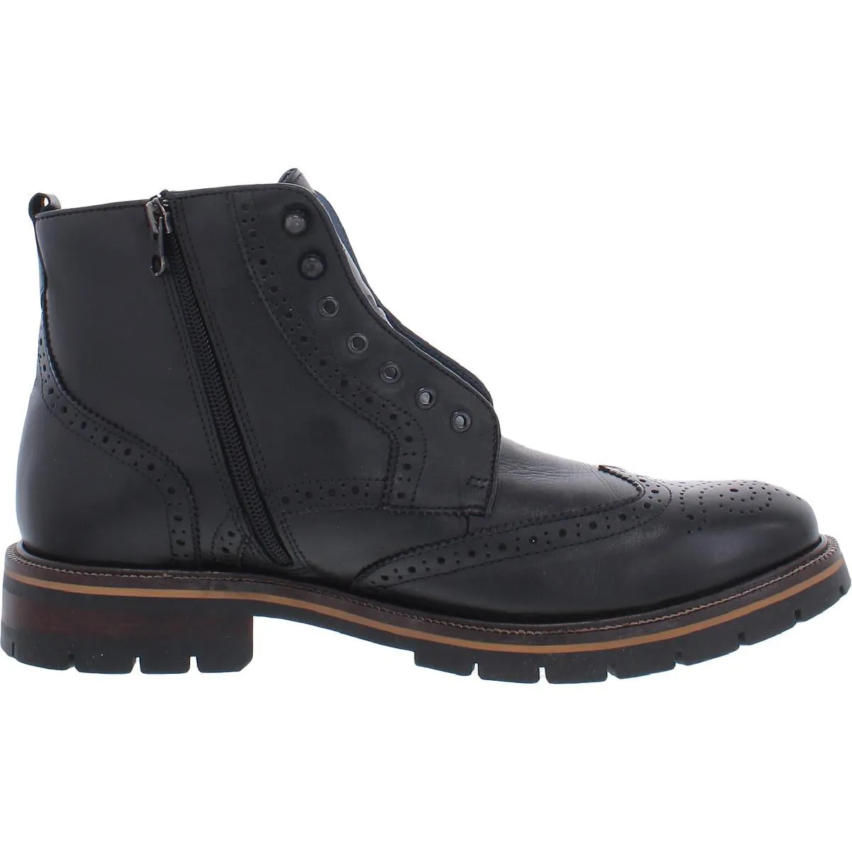 Mens Leather Zipper Ankle Boots