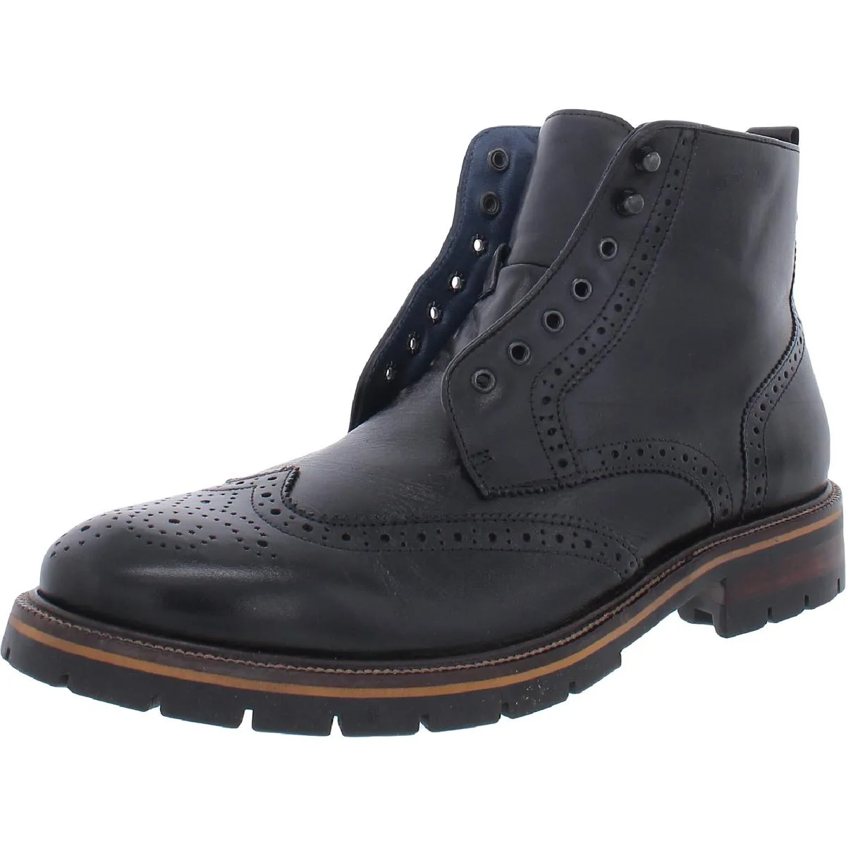 Mens Leather Zipper Ankle Boots