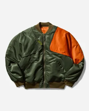 Men's MA-1 Nylon Sham Bomber Jacket Khaki