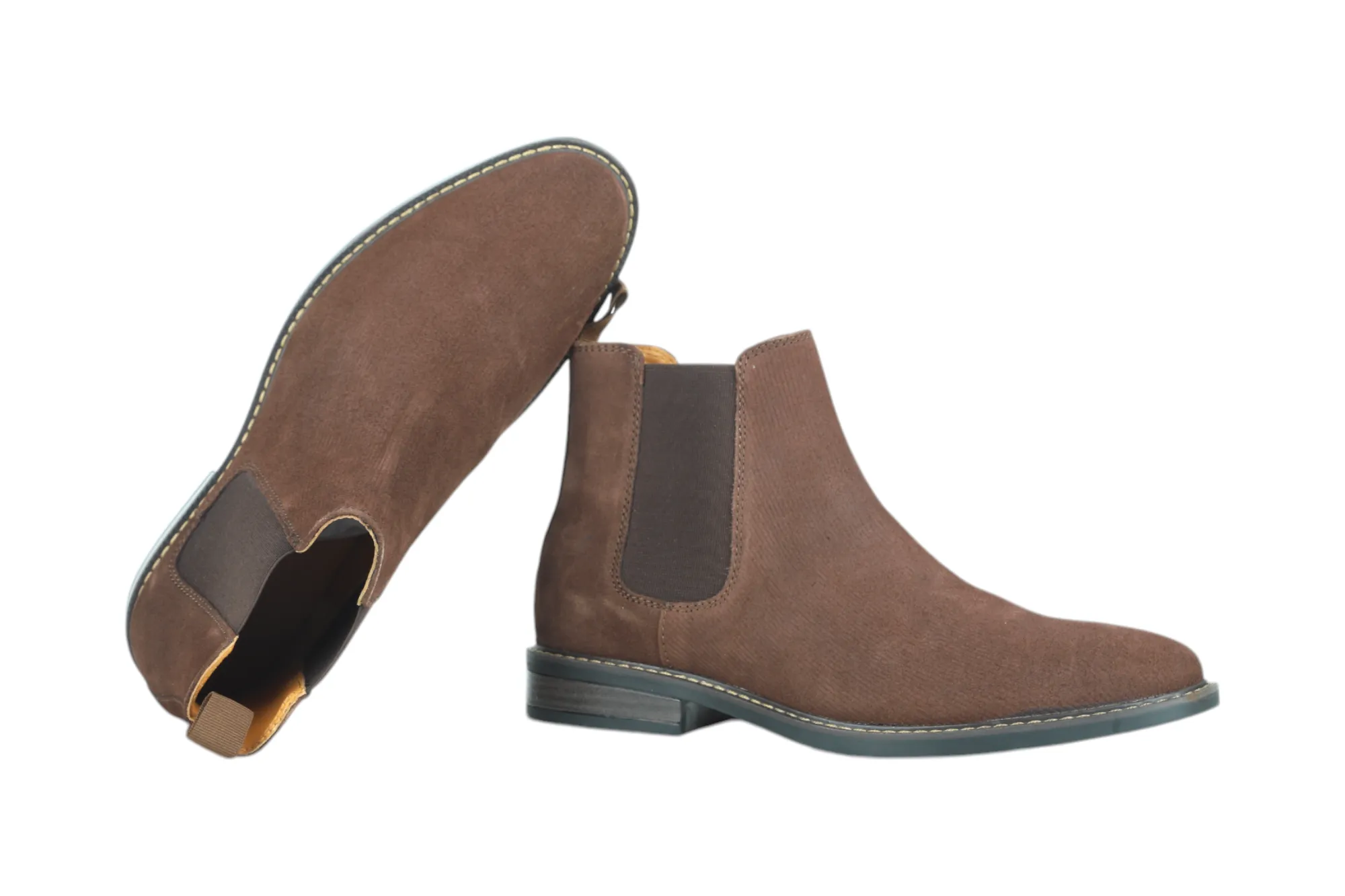 Mens Premium Leather Chelsea Slip On Boots 91534