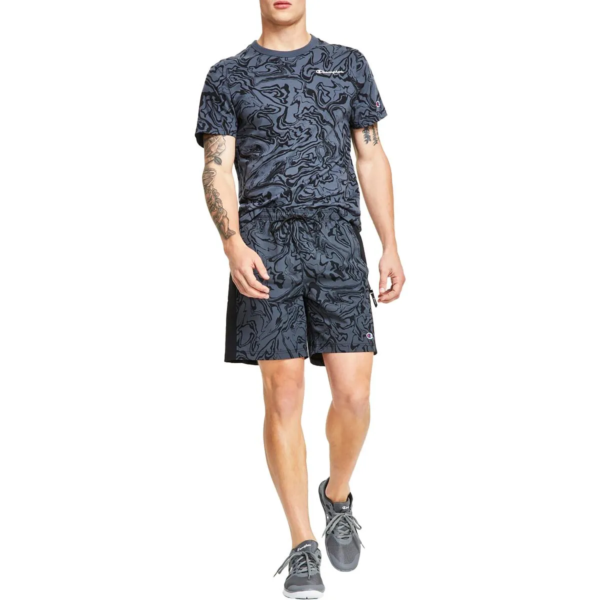 Mens Printed Nylon Casual Shorts