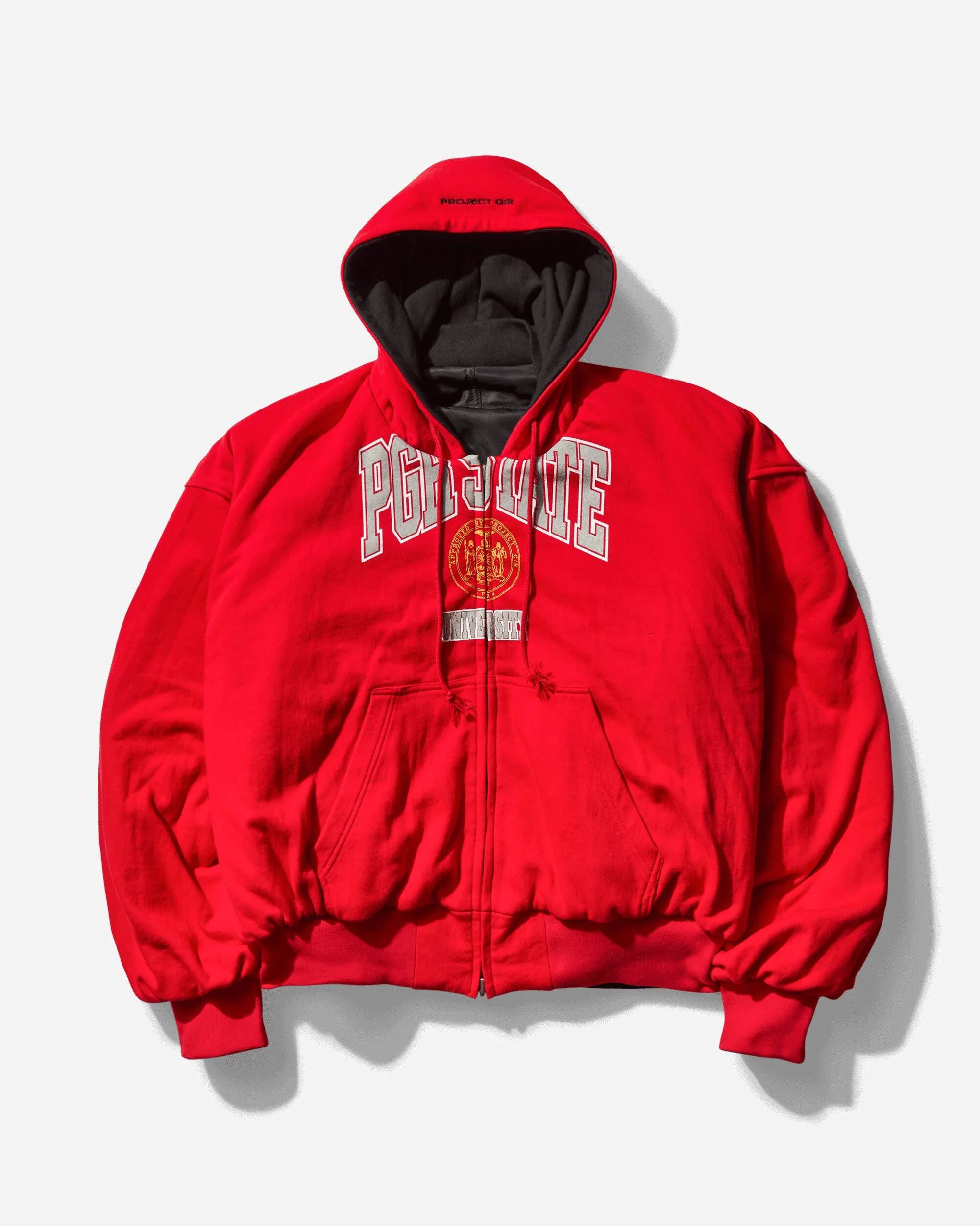 Men's Reversible Hooded MA-1 Jacket Black / Red