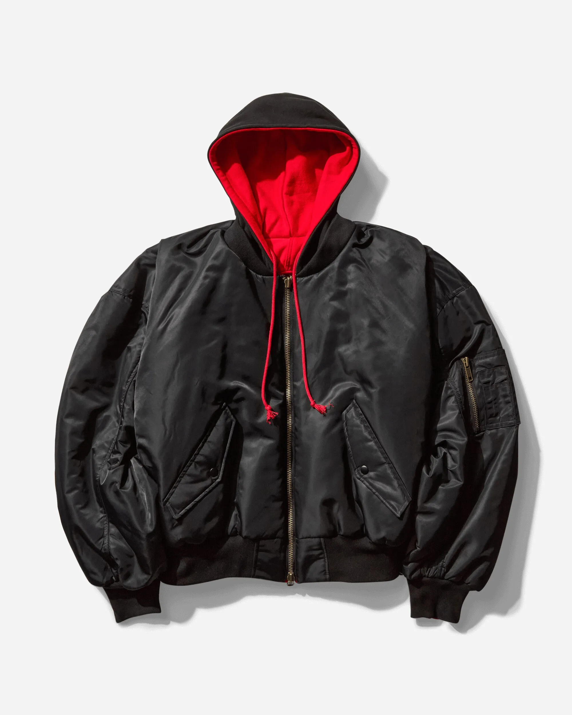 Men's Reversible Hooded MA-1 Jacket Black / Red