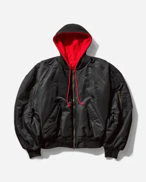 Men's Reversible Hooded MA-1 Jacket Black / Red