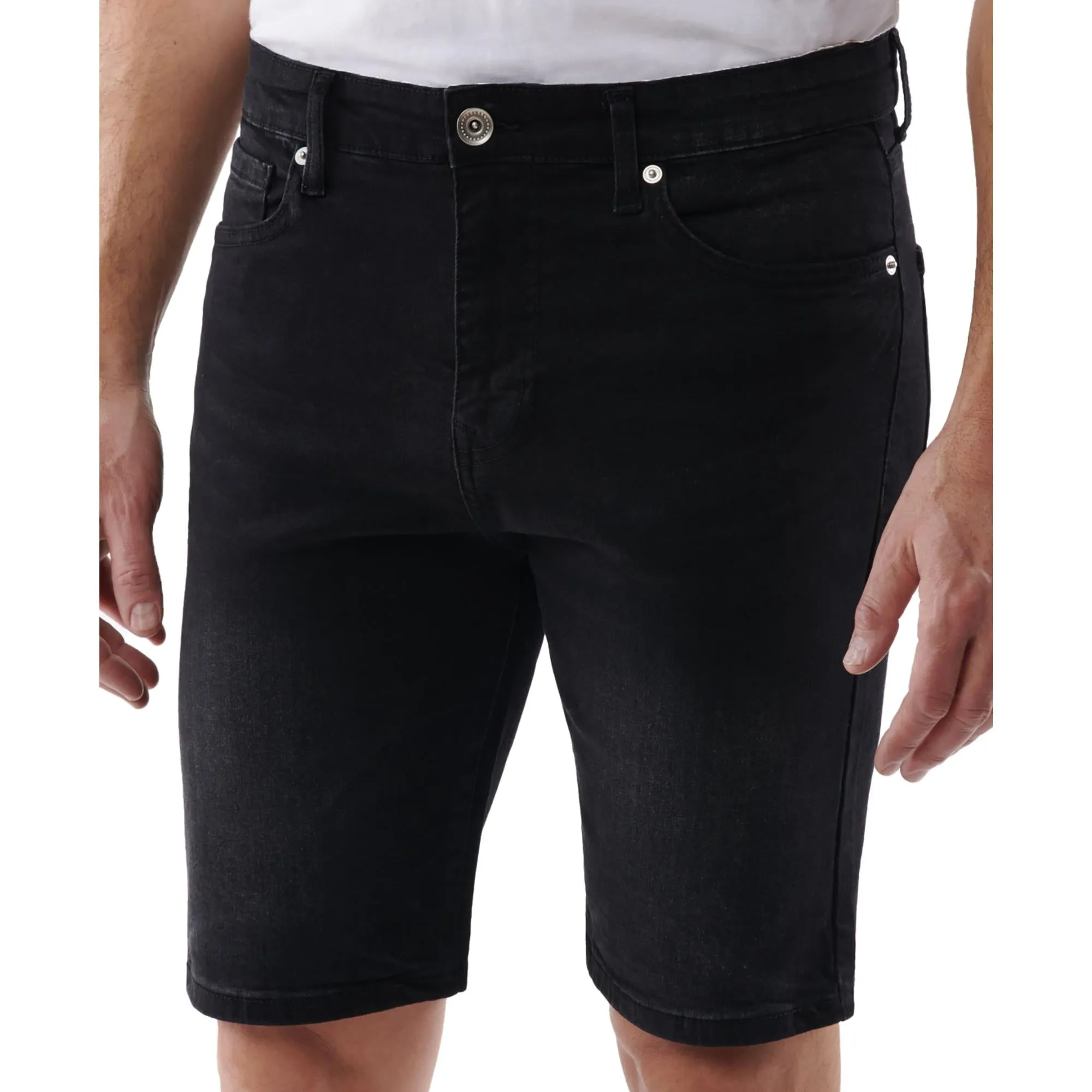 Mens Slim Fit Above Knee Denim Shorts