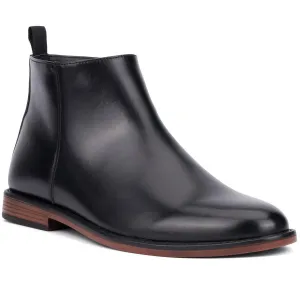 Mens Solid Faux Leather Chelsea Boots