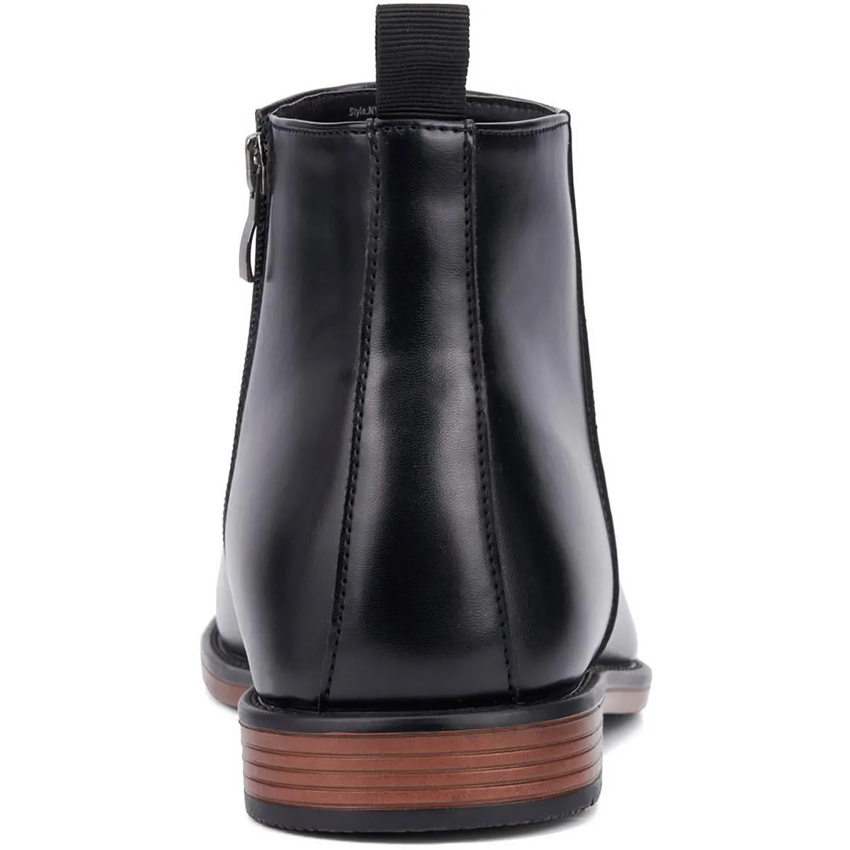 Mens Solid Faux Leather Chelsea Boots