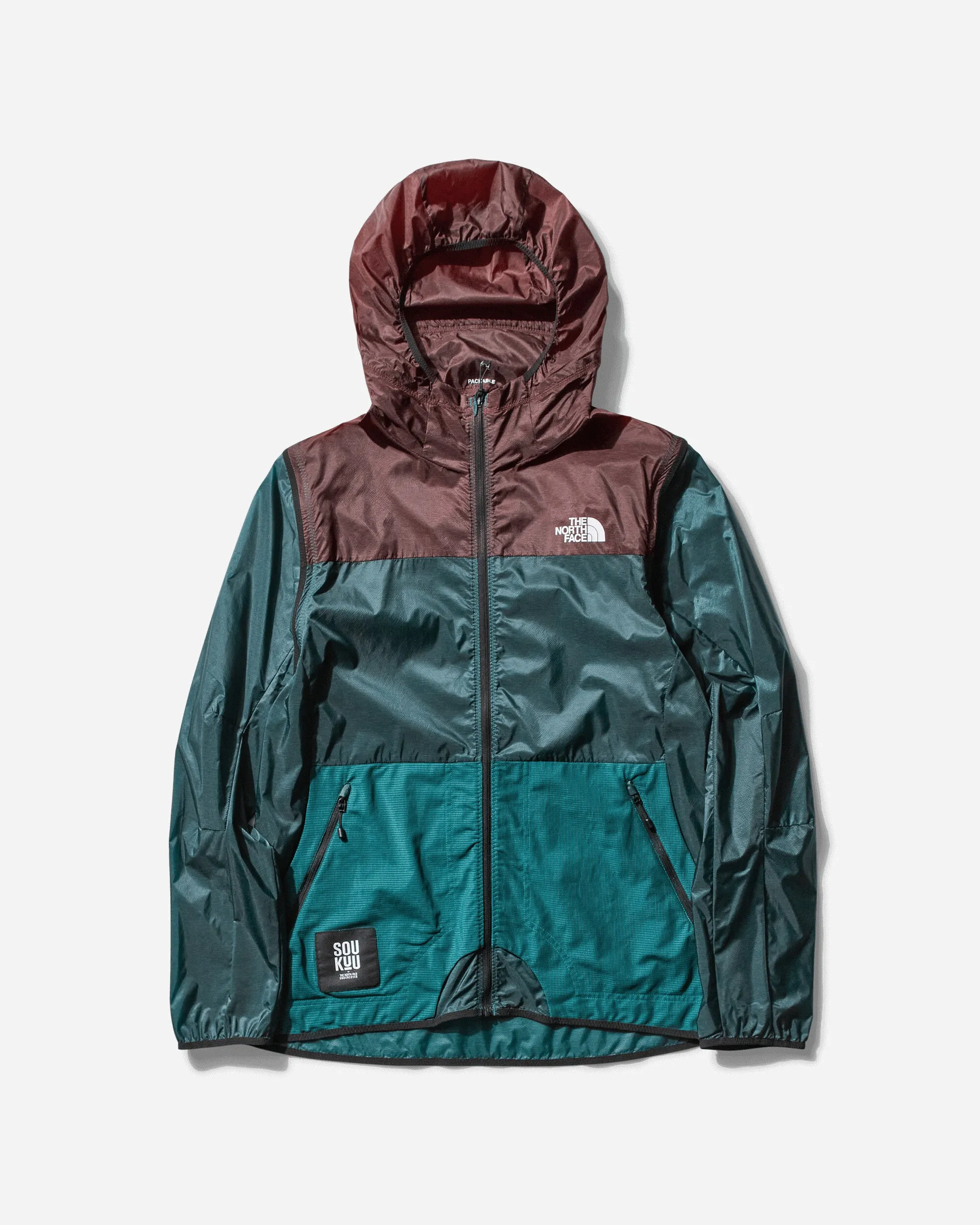 Men's Undercover Soukuu Trail Run Convertible Wind Jacket Bitter Chocolate / Atlantic Deep Blue
