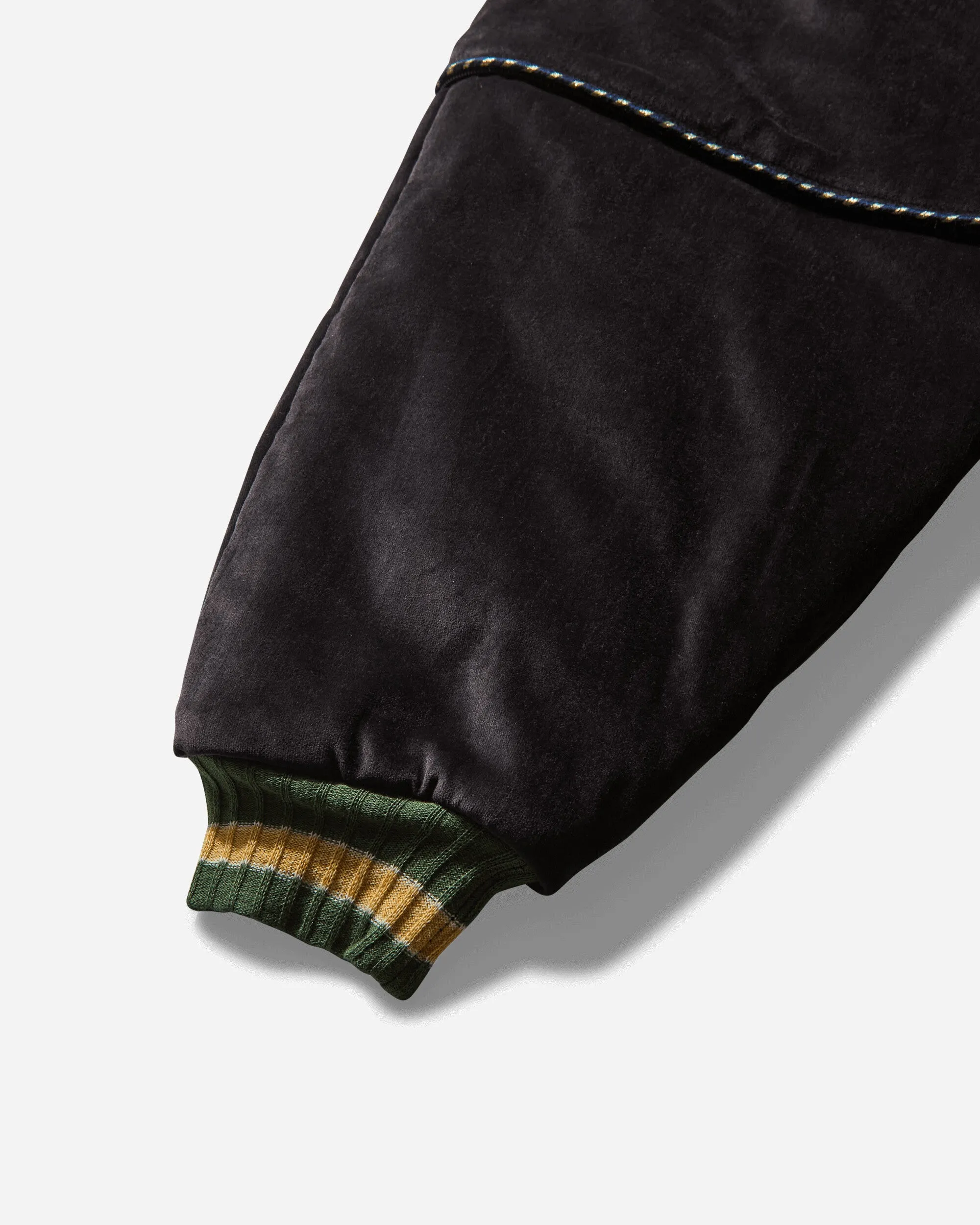 Men's Velveteen Sham Bomber Jacket (Rainskull & Snake) Black