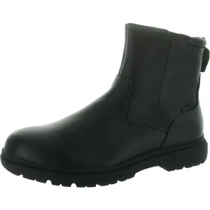 Mens Zipper Leather Chukka Boots