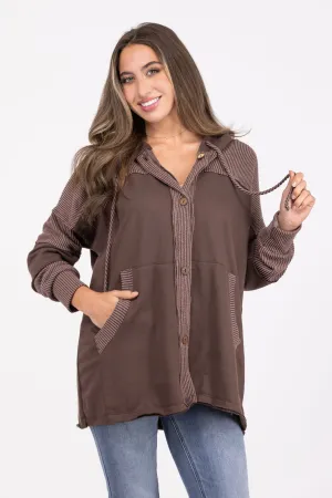Mixed Feelings Women's Oversized Hooded Shacket