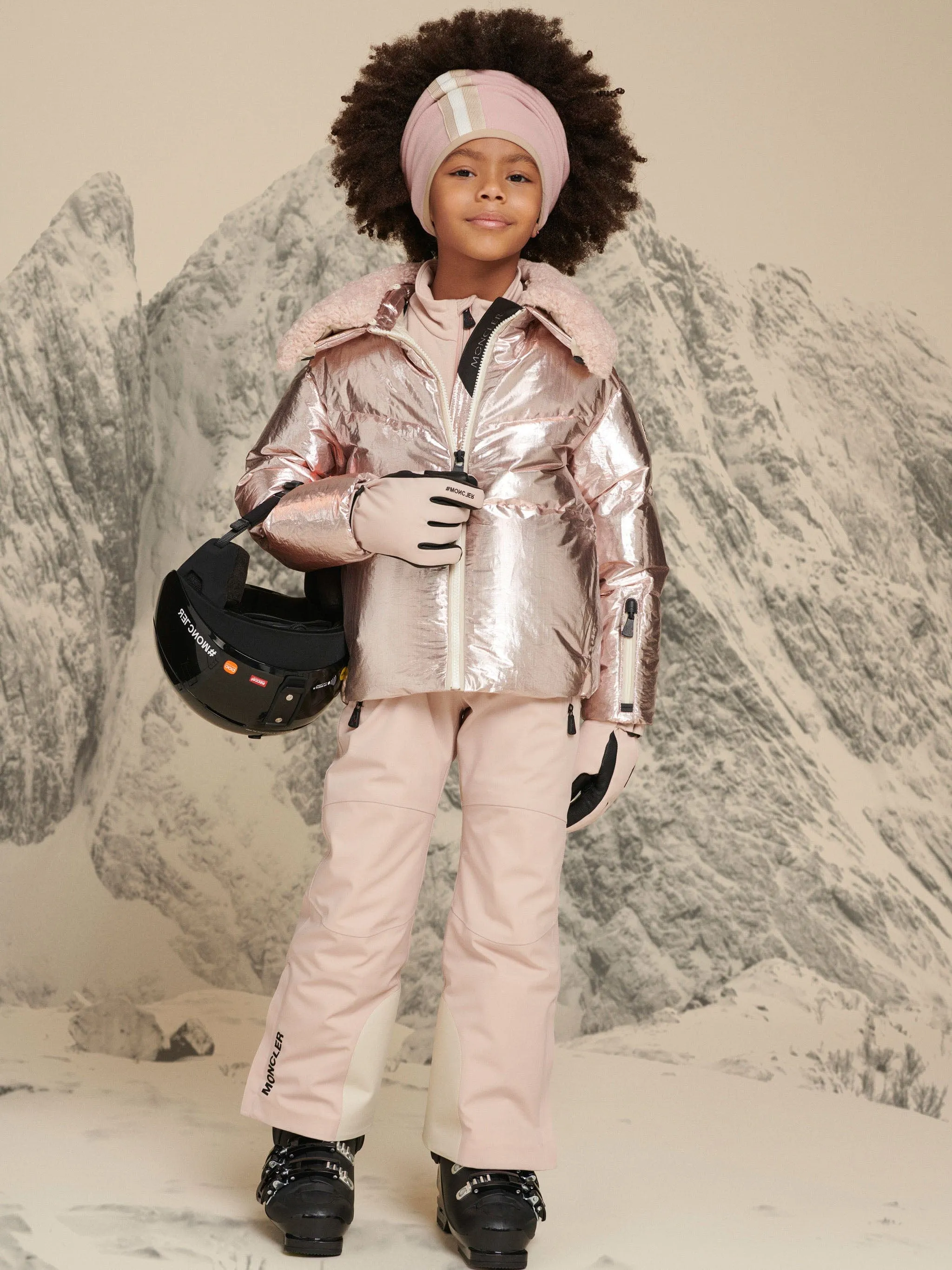 Moncler Enfant Girls Grenoble Down Padded Edling Jacket in Pink