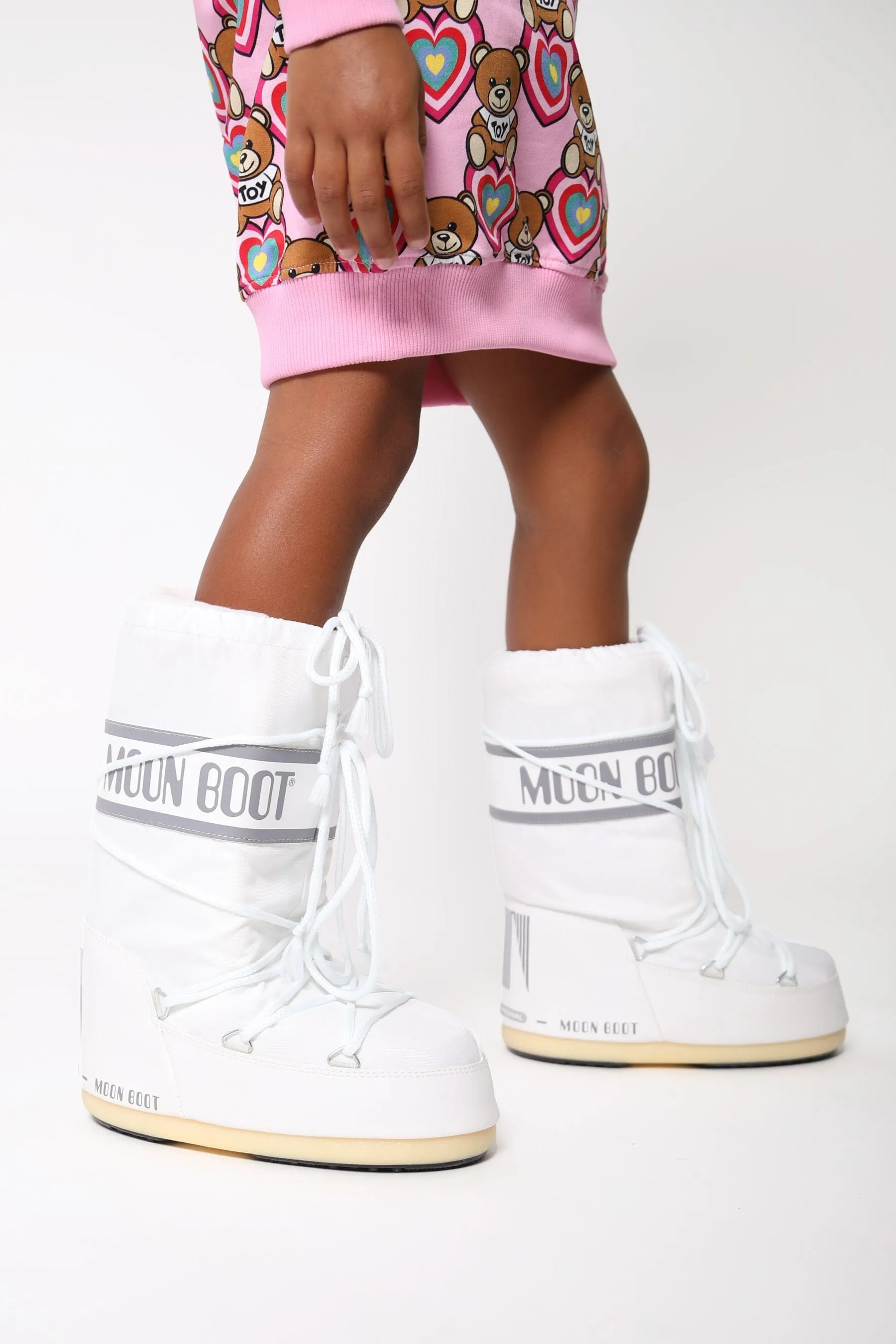 Moon Boot Kids Icon Nylon Snow Boots in White