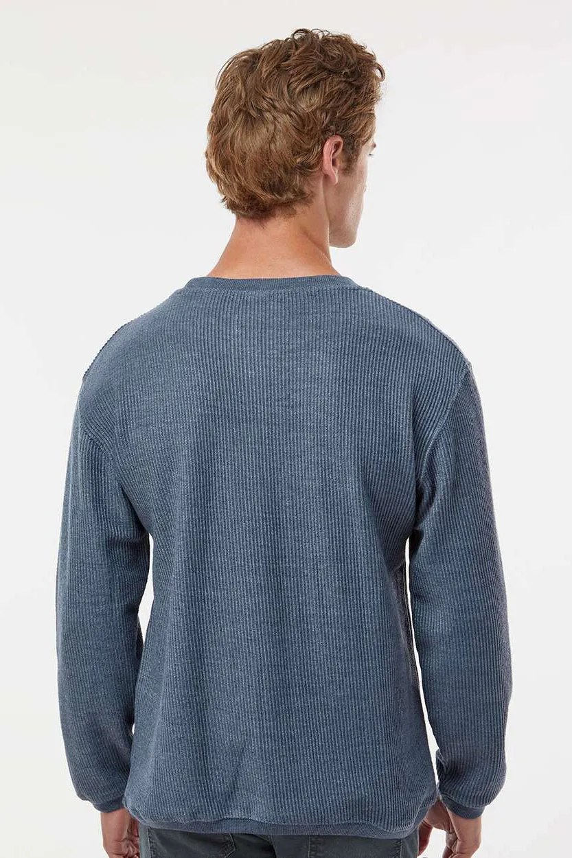 MV Sport Mens Corded Crewneck Sweatshirt - Navy Blue
