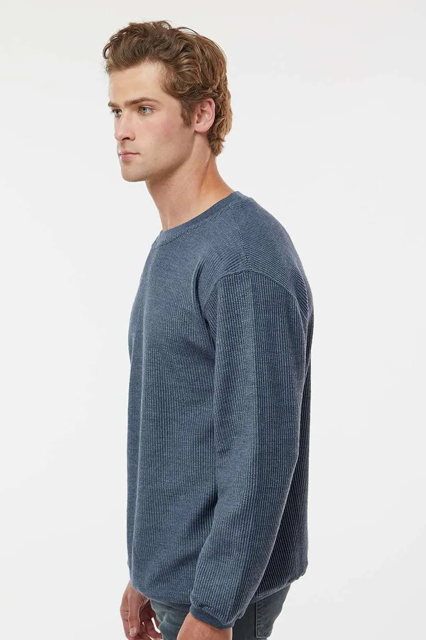 MV Sport Mens Corded Crewneck Sweatshirt - Navy Blue