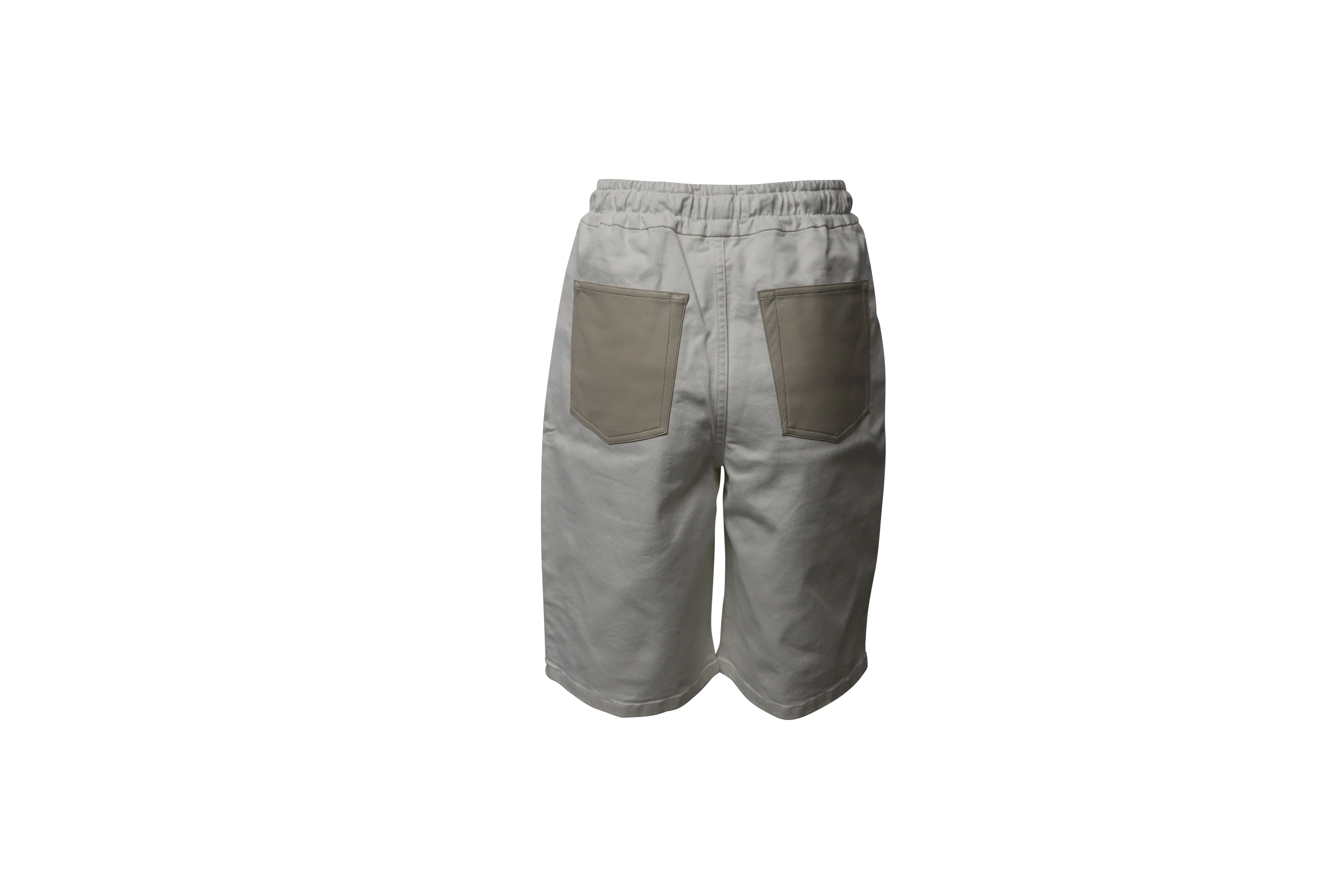 Nanushka Hadi Bermuda Shorts in White Denim