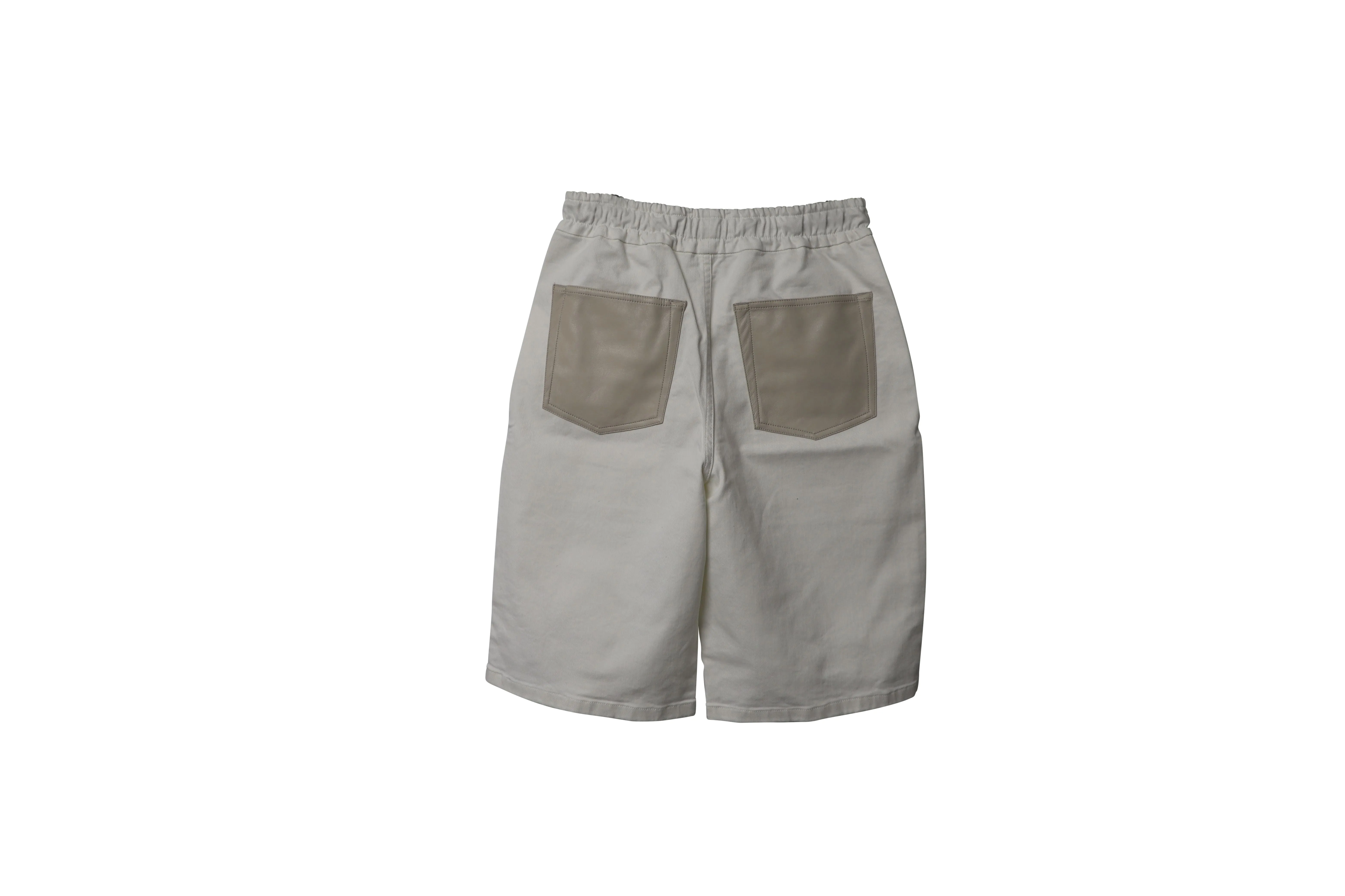 Nanushka Hadi Bermuda Shorts in White Denim