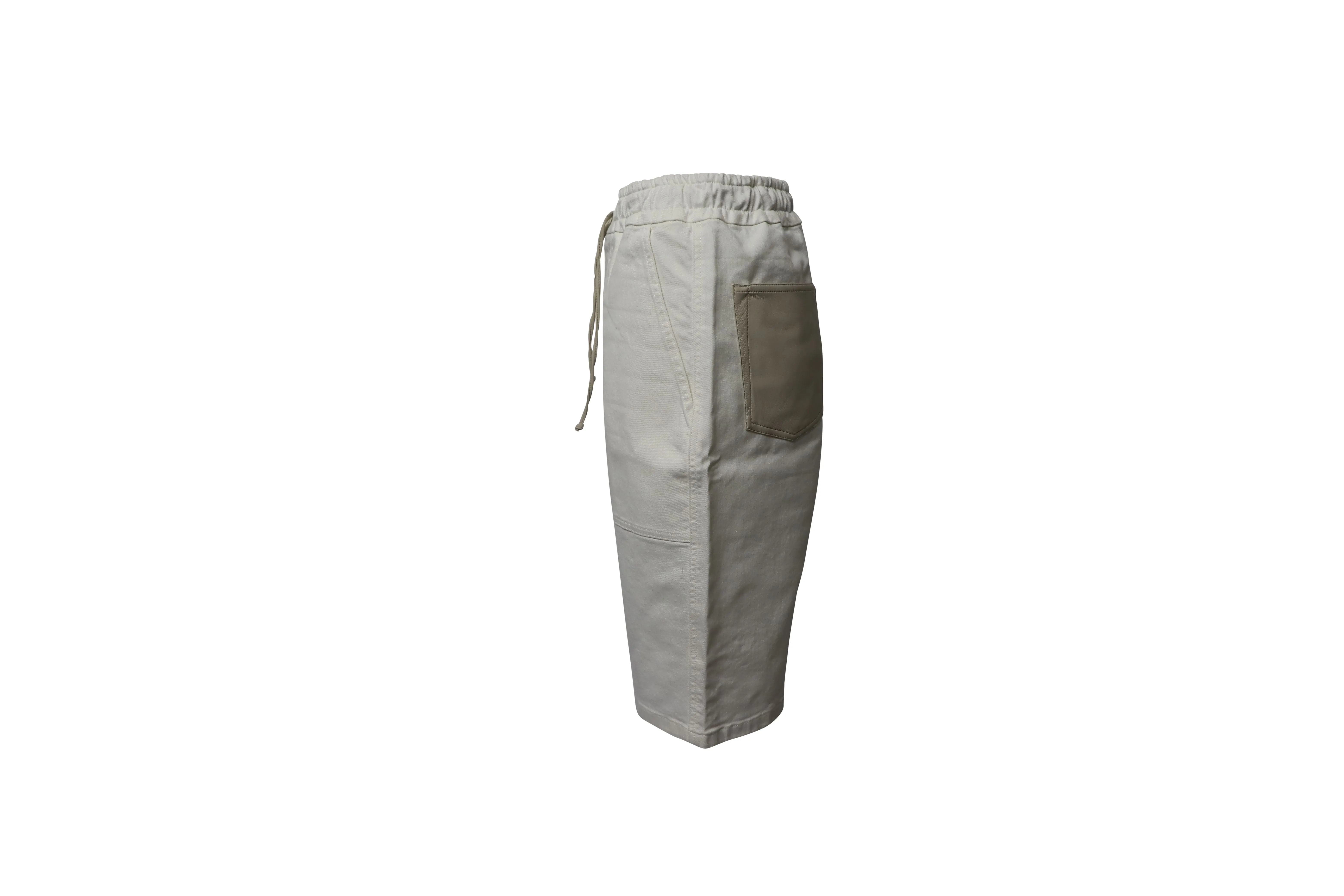 Nanushka Hadi Bermuda Shorts in White Denim