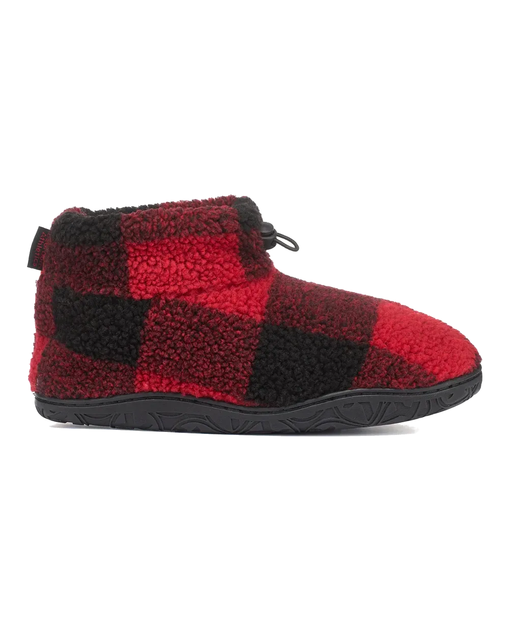 Neeson Sherpa Slipper Boots in Red & Black Check