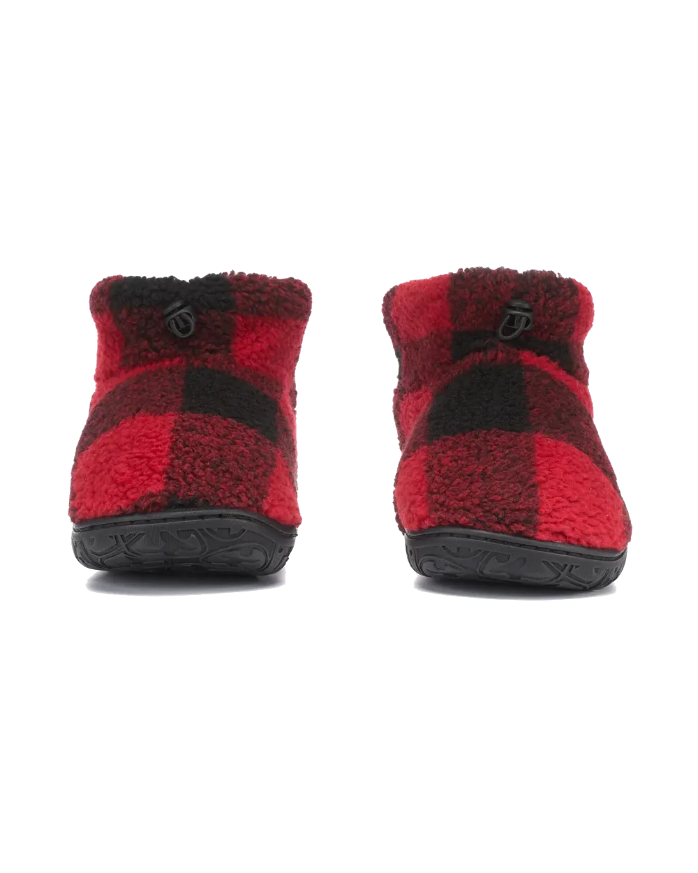 Neeson Sherpa Slipper Boots in Red & Black Check