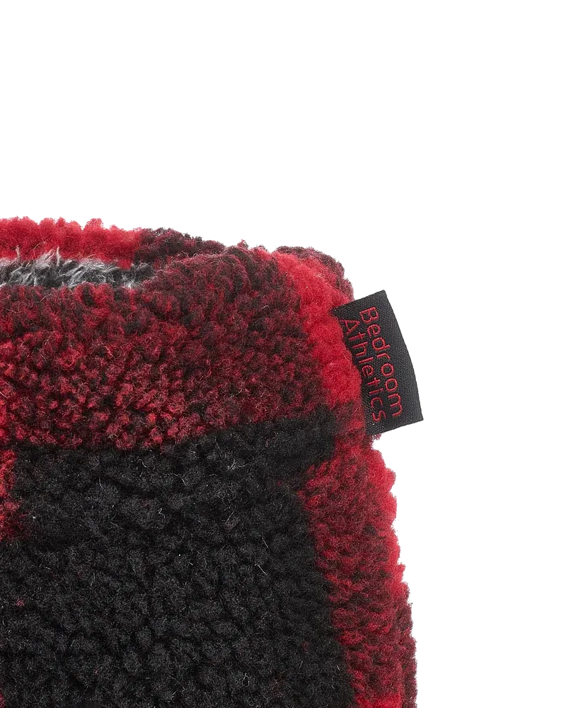 Neeson Sherpa Slipper Boots in Red & Black Check