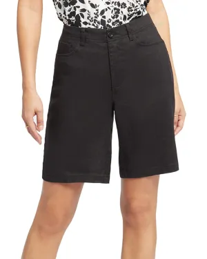 NYDJ Black Linen-Blend Bermuda Short Jean