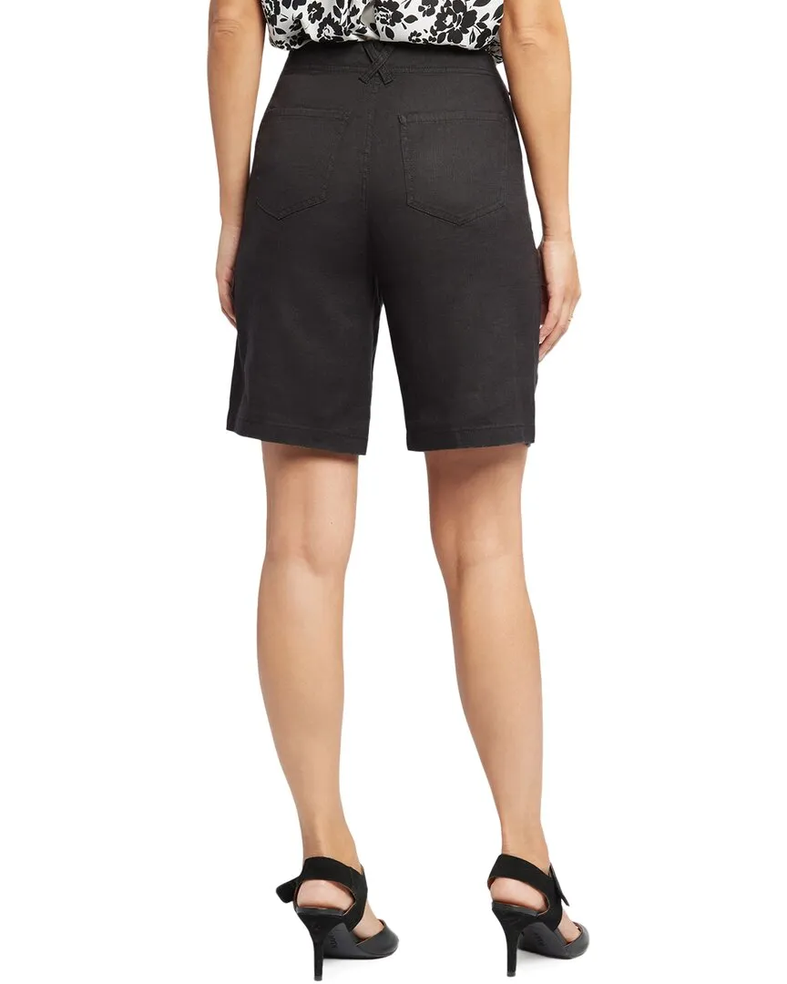 NYDJ Black Linen-Blend Bermuda Short Jean