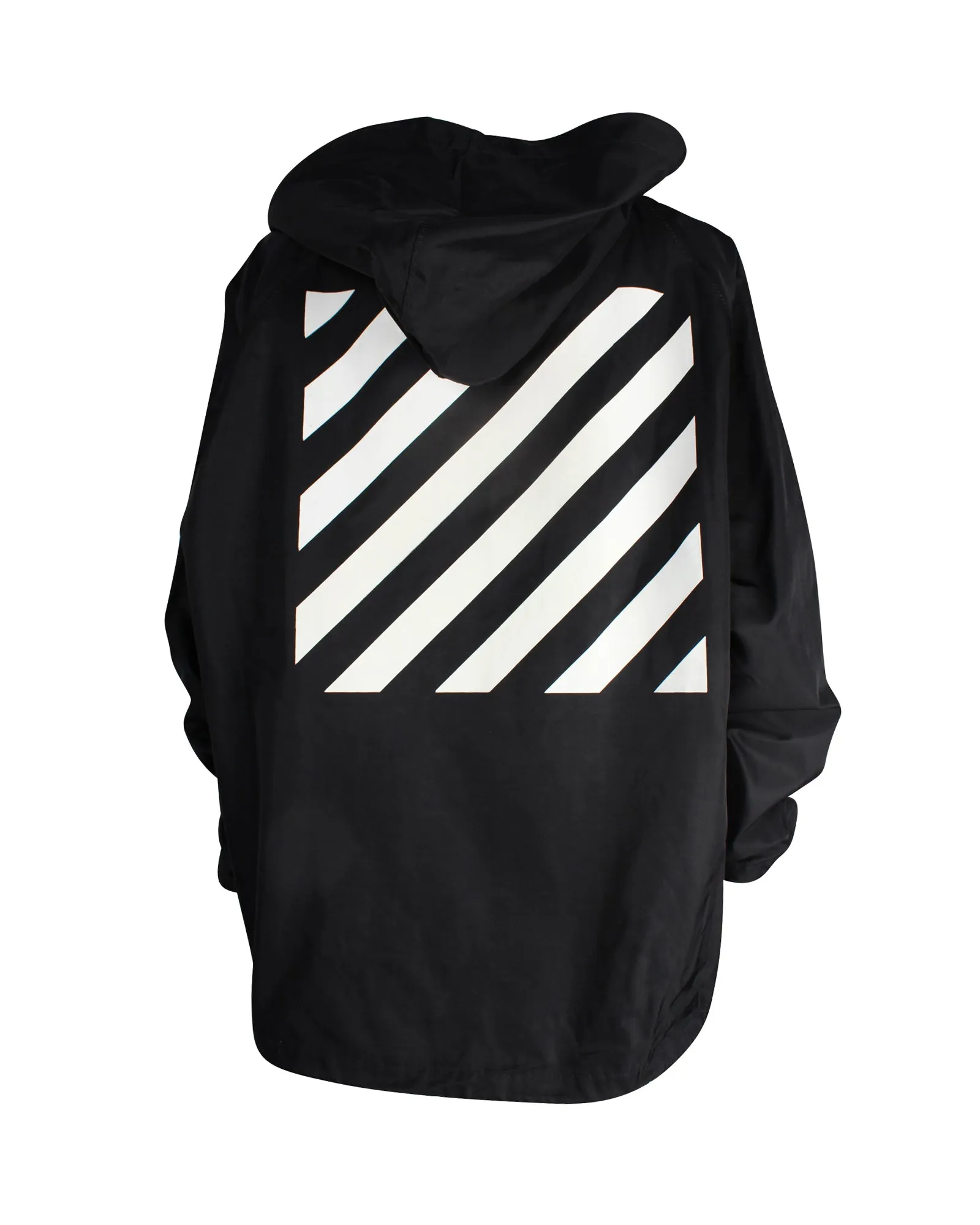 Off-White Anorak 'You Cut Me Off' Hooded Jacket in Black Nylon