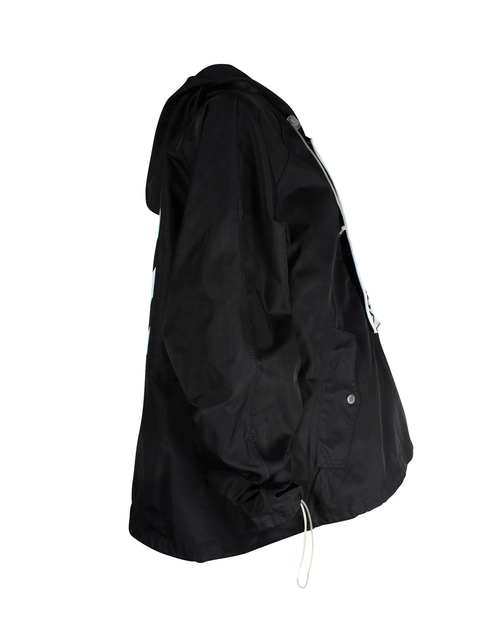 Off-White Anorak 'You Cut Me Off' Hooded Jacket in Black Nylon