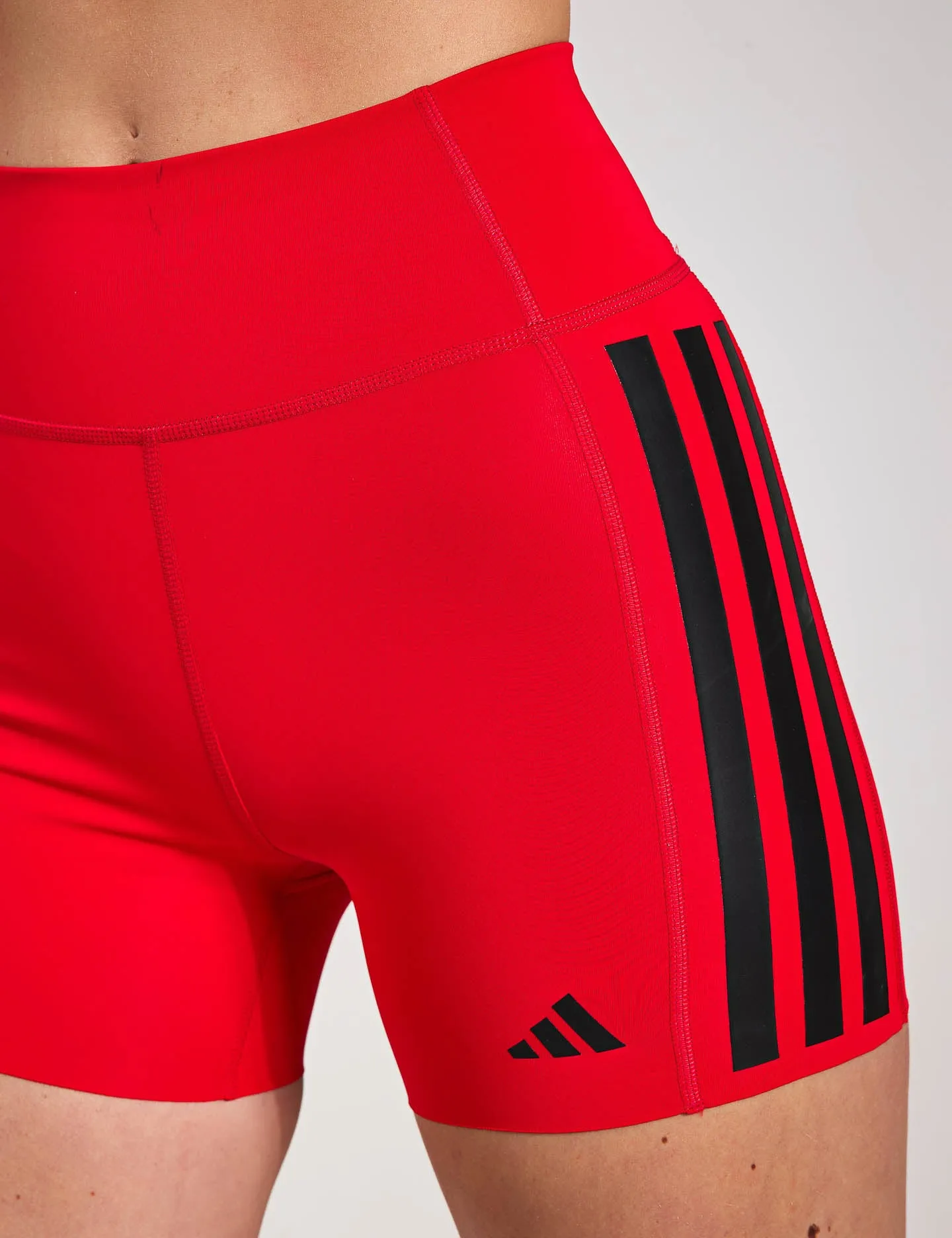 Optime 3-Stripes 1/4 Short Leggings - Pure Ruby