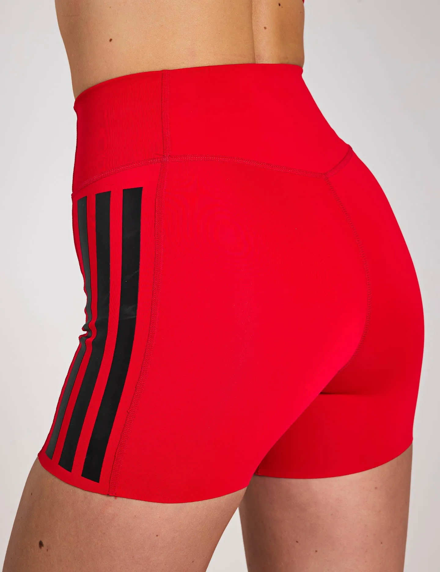 Optime 3-Stripes 1/4 Short Leggings - Pure Ruby