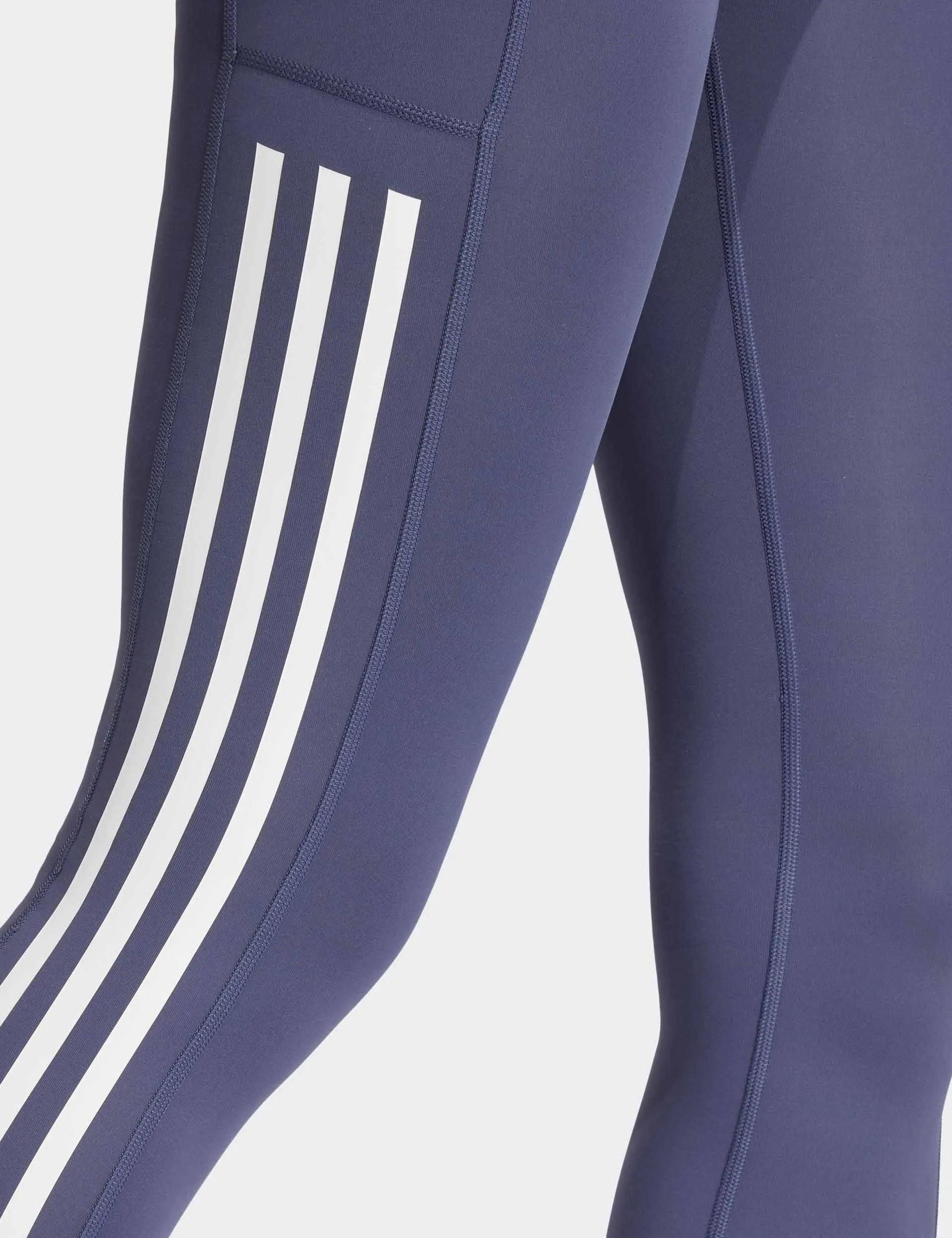 Optime 3-Stripes Full-Length Leggings - Shadow Navy
