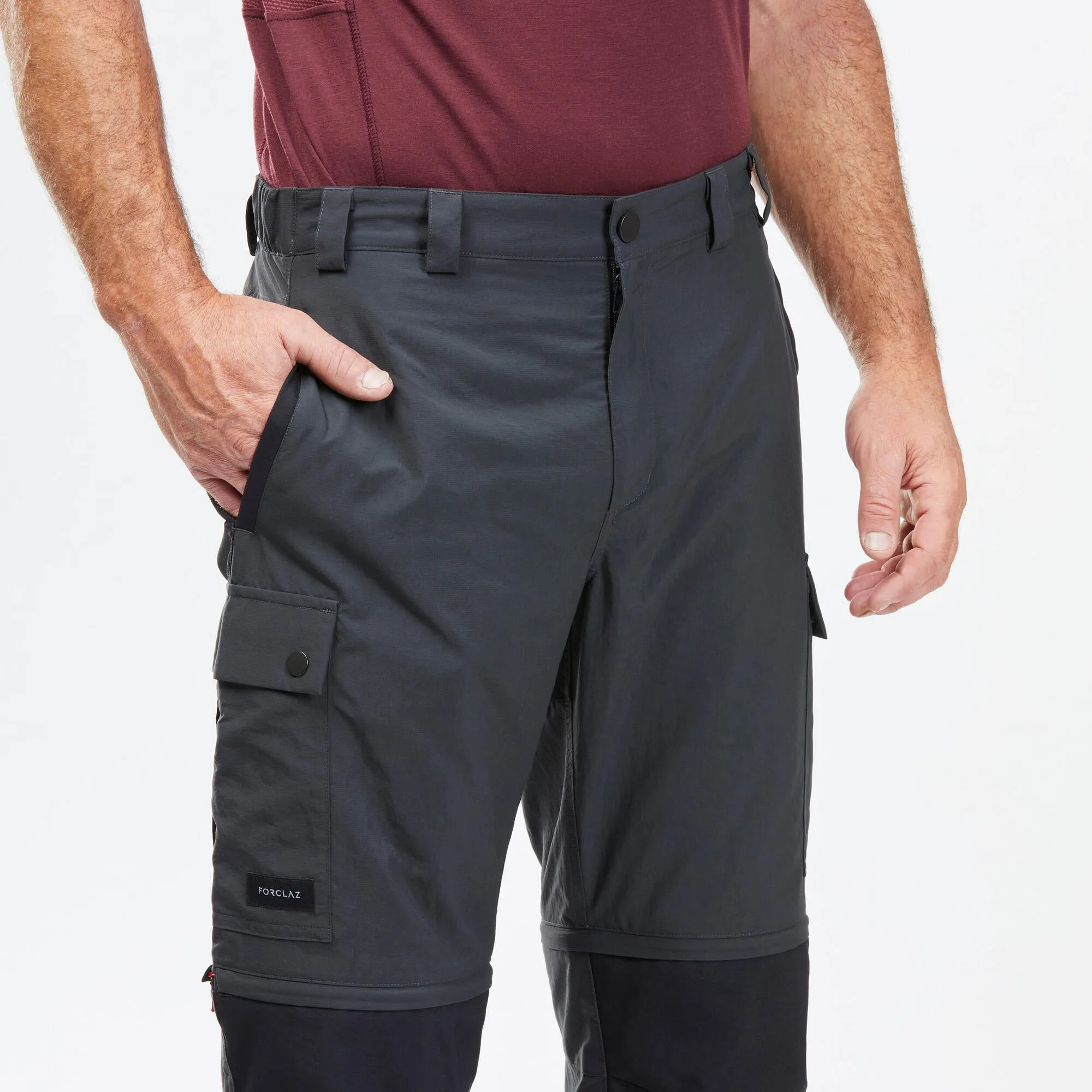 Outdoor Decathlon Clothing Forclaz Men's MT100 2-in-1 Zip-Off Hiking Pants