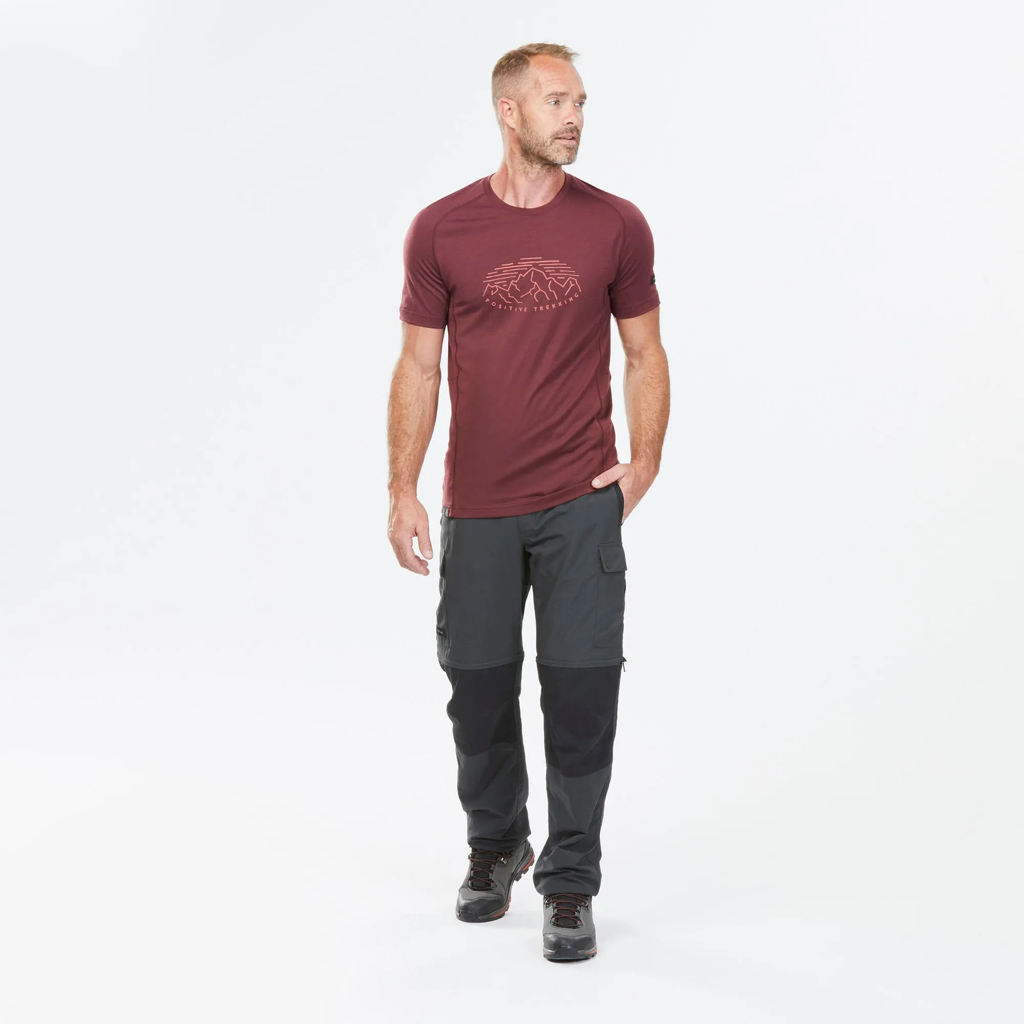 Outdoor Decathlon Clothing Forclaz Men's MT100 2-in-1 Zip-Off Hiking Pants