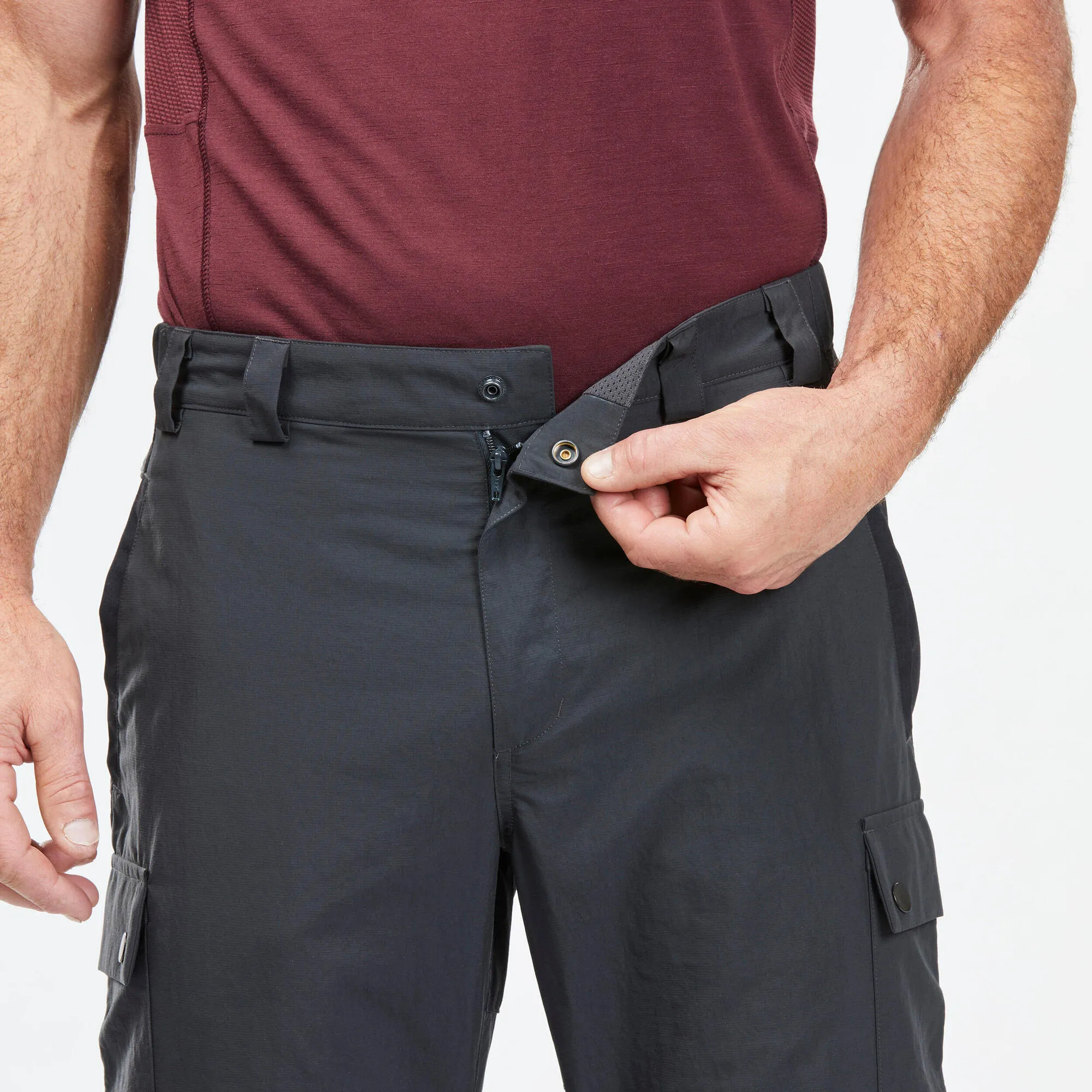 Outdoor Decathlon Clothing Forclaz Men's MT100 2-in-1 Zip-Off Hiking Pants