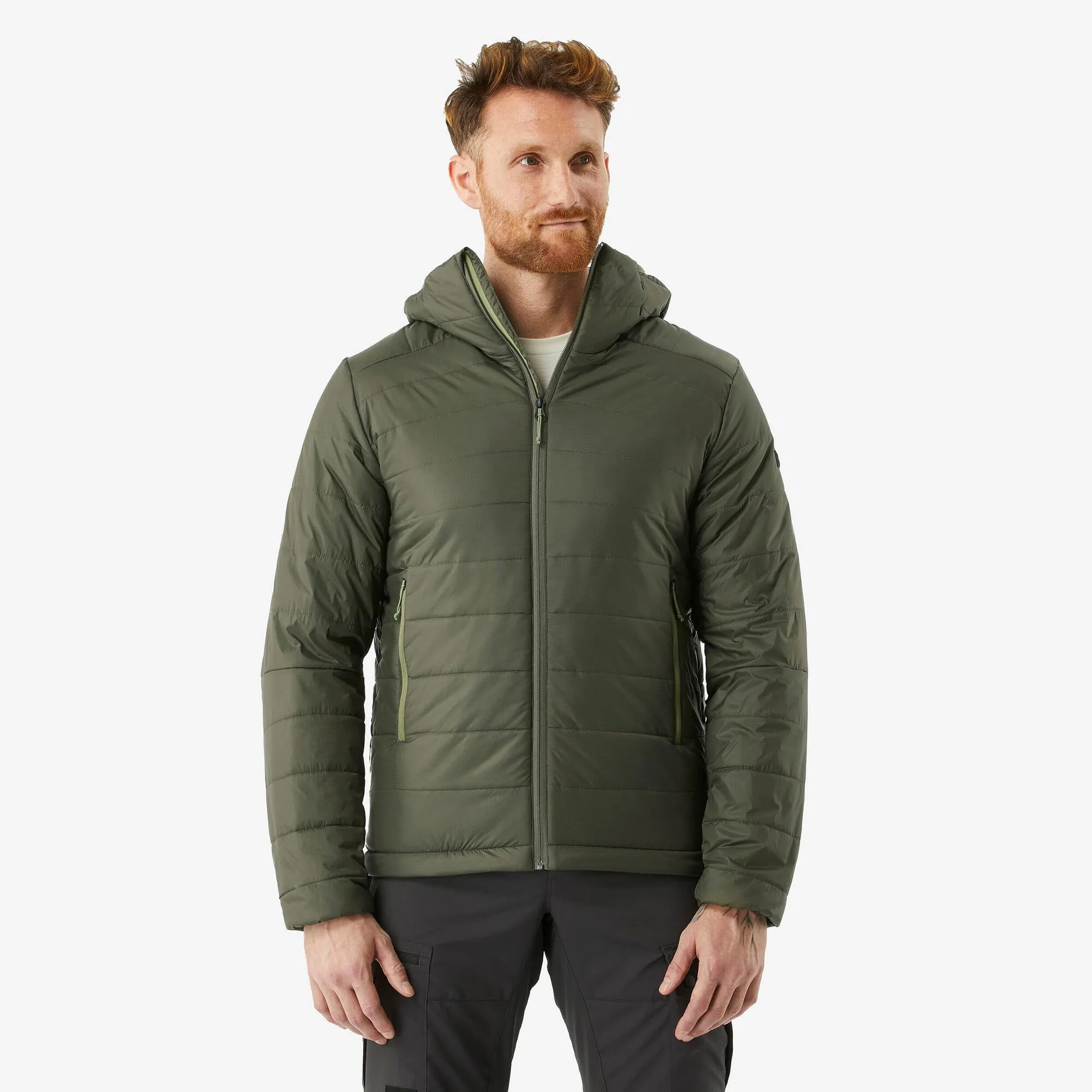 Outdoor Decathlon Clothing Forclaz Men's MT100 Hooded Synthetic Jacket