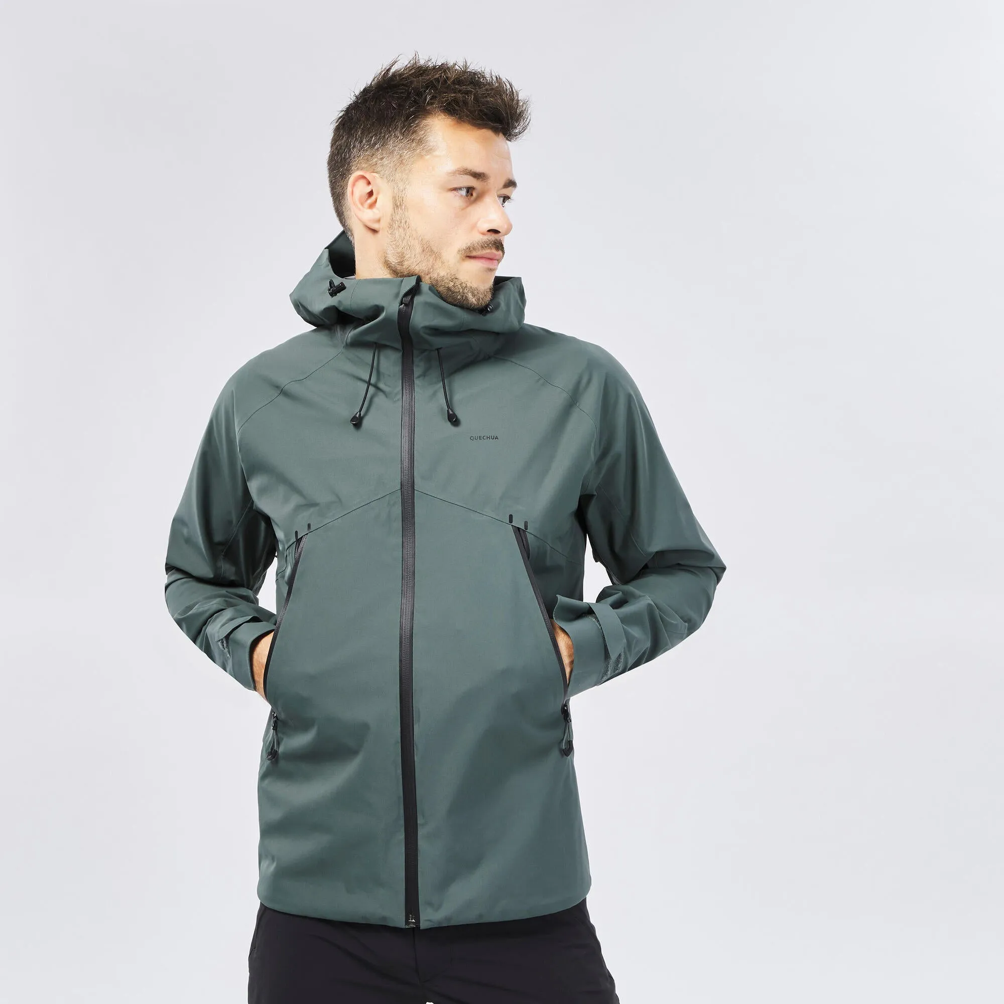 Outdoor Decathlon Clothing Quechua Men's Hiking Lightweight Waterproof Jacket MH500