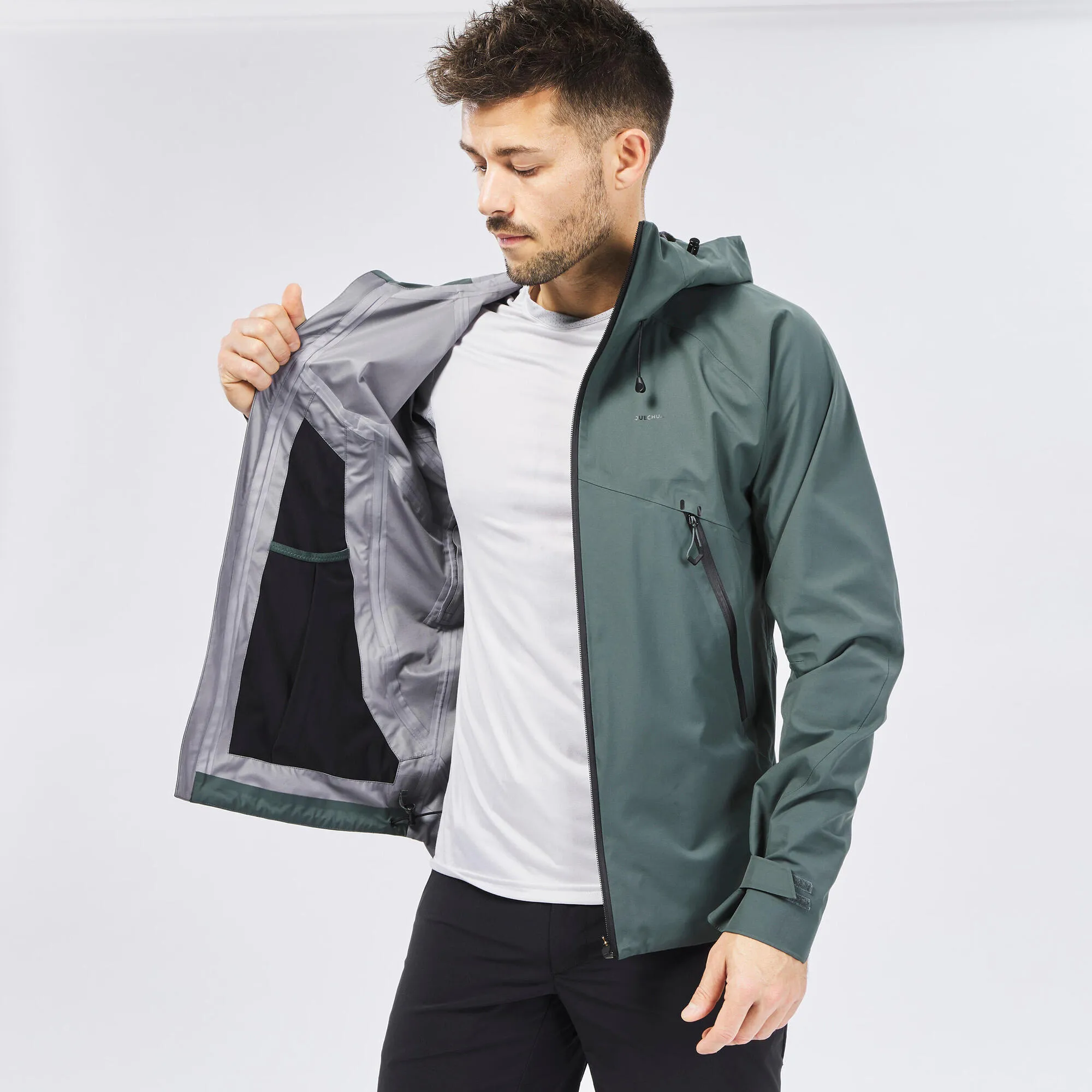 Outdoor Decathlon Clothing Quechua Men's Hiking Lightweight Waterproof Jacket MH500