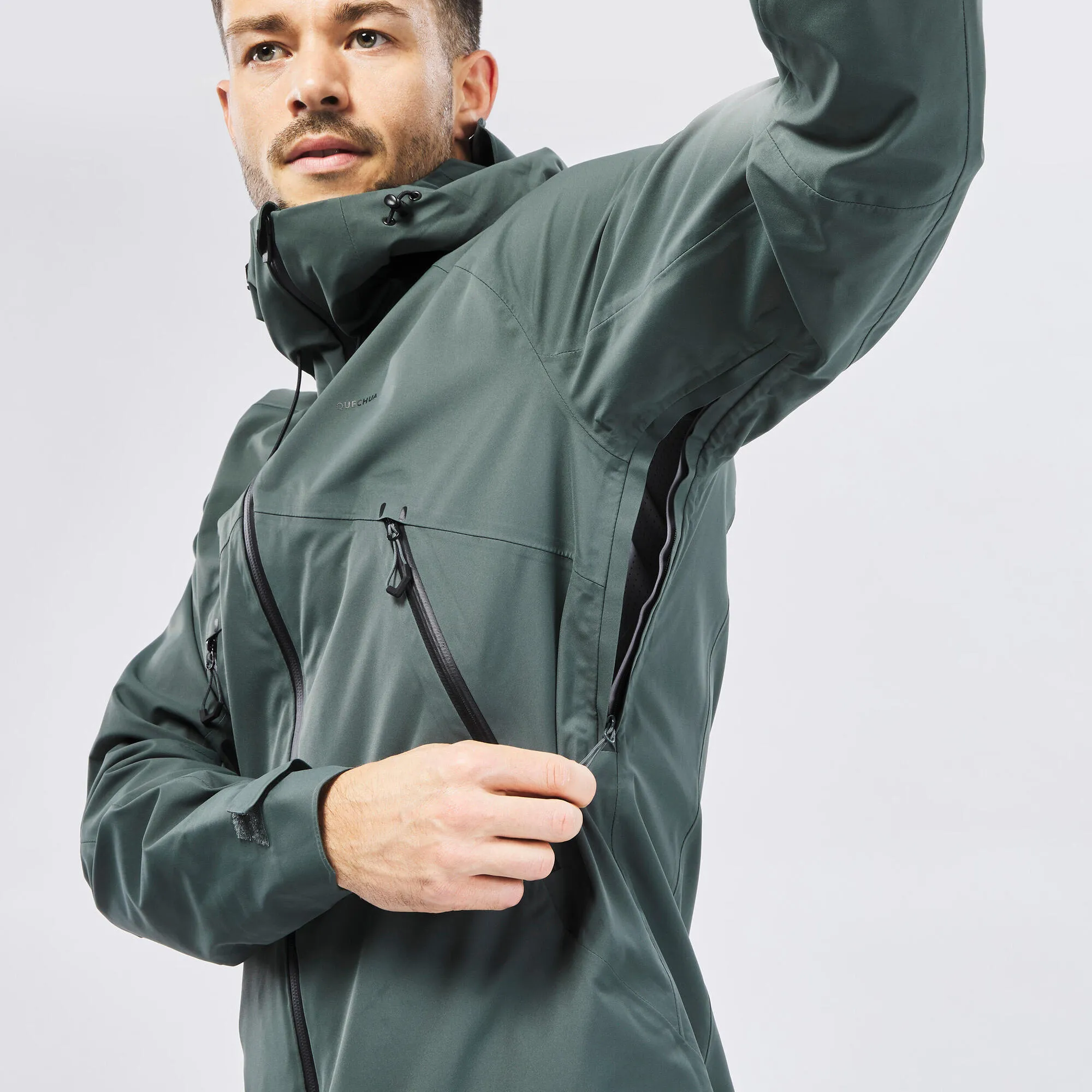 Outdoor Decathlon Clothing Quechua Men's Hiking Lightweight Waterproof Jacket MH500