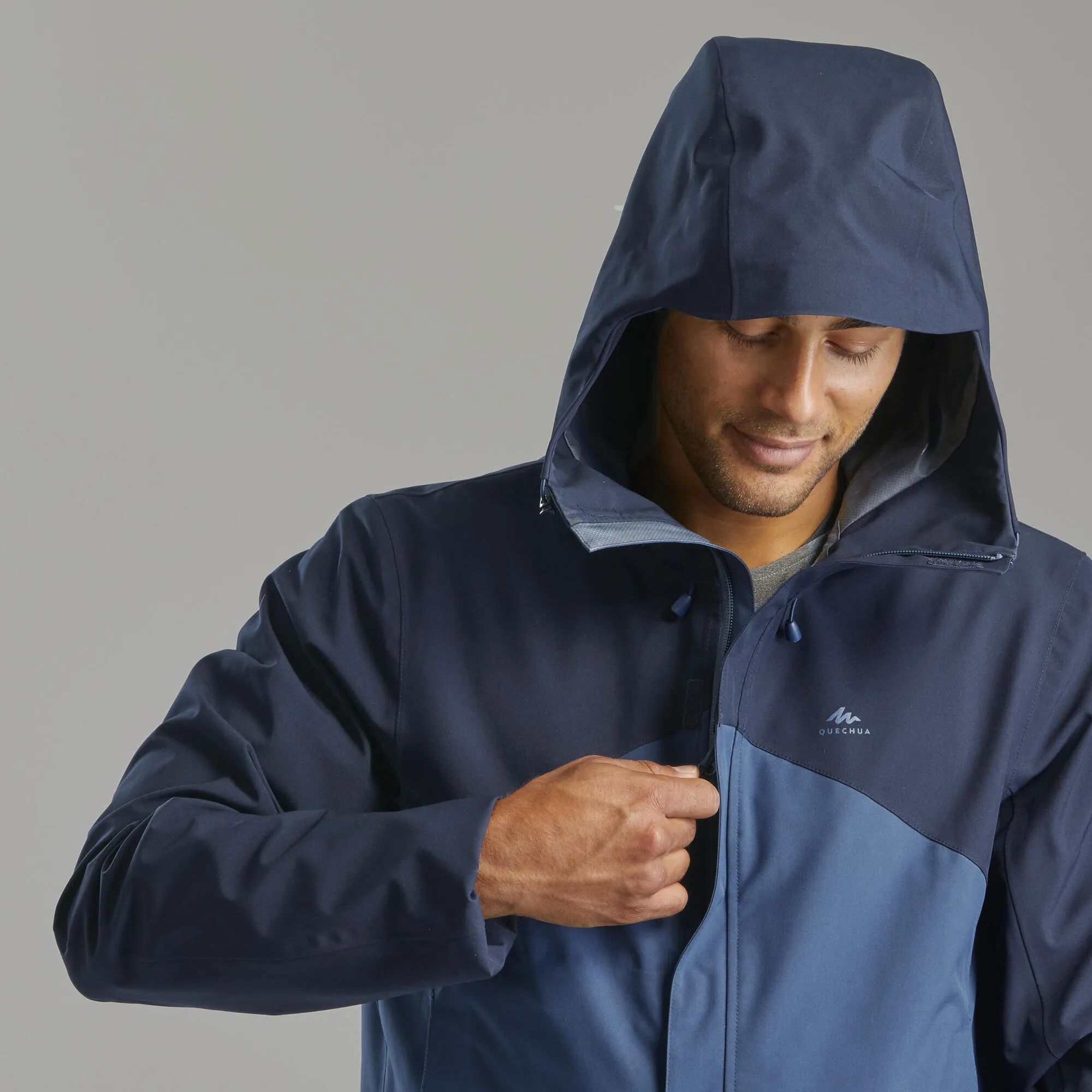 Outdoor Decathlon Clothing Quechua Men's MH150 Waterproof Rain Jacket