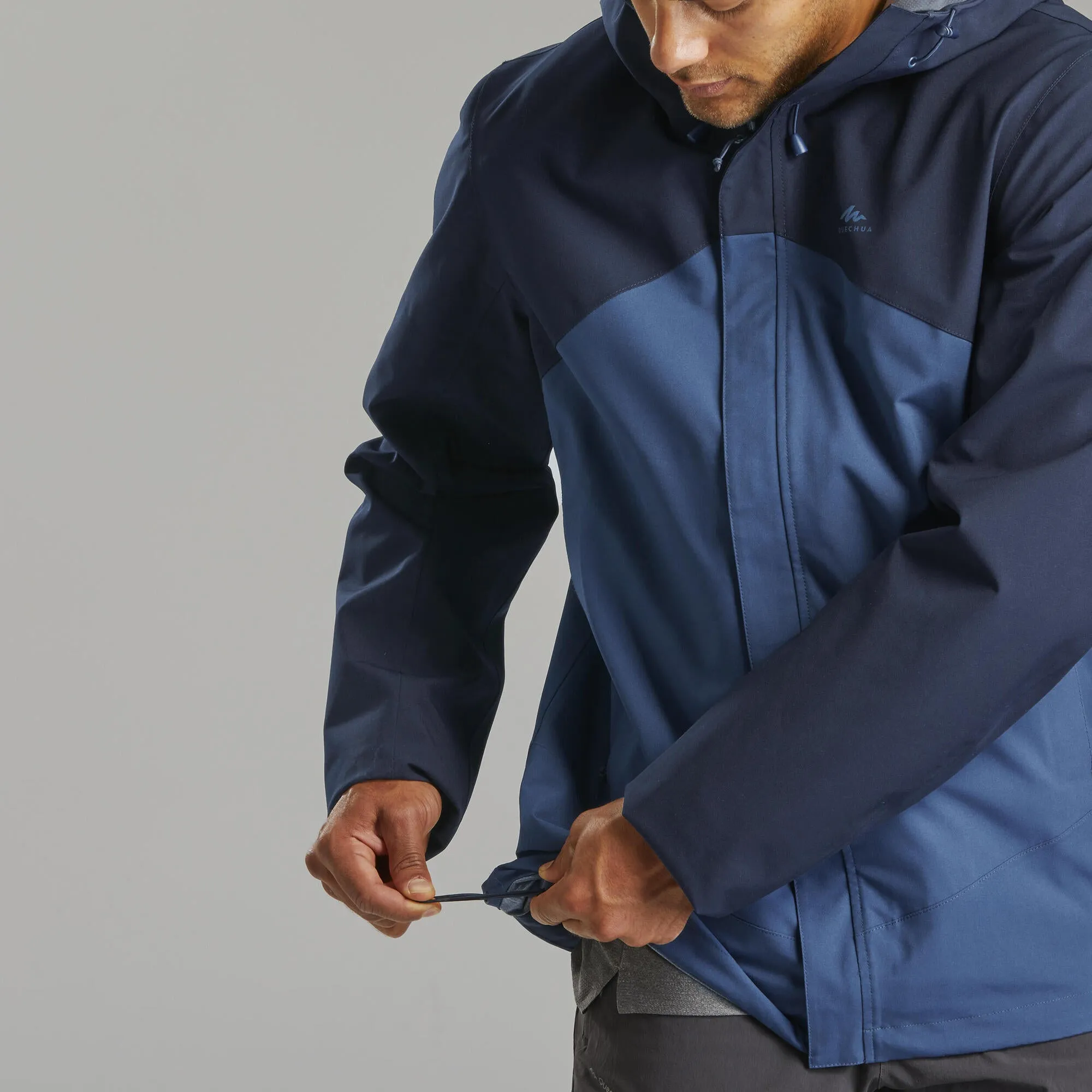 Outdoor Decathlon Clothing Quechua Men's MH150 Waterproof Rain Jacket