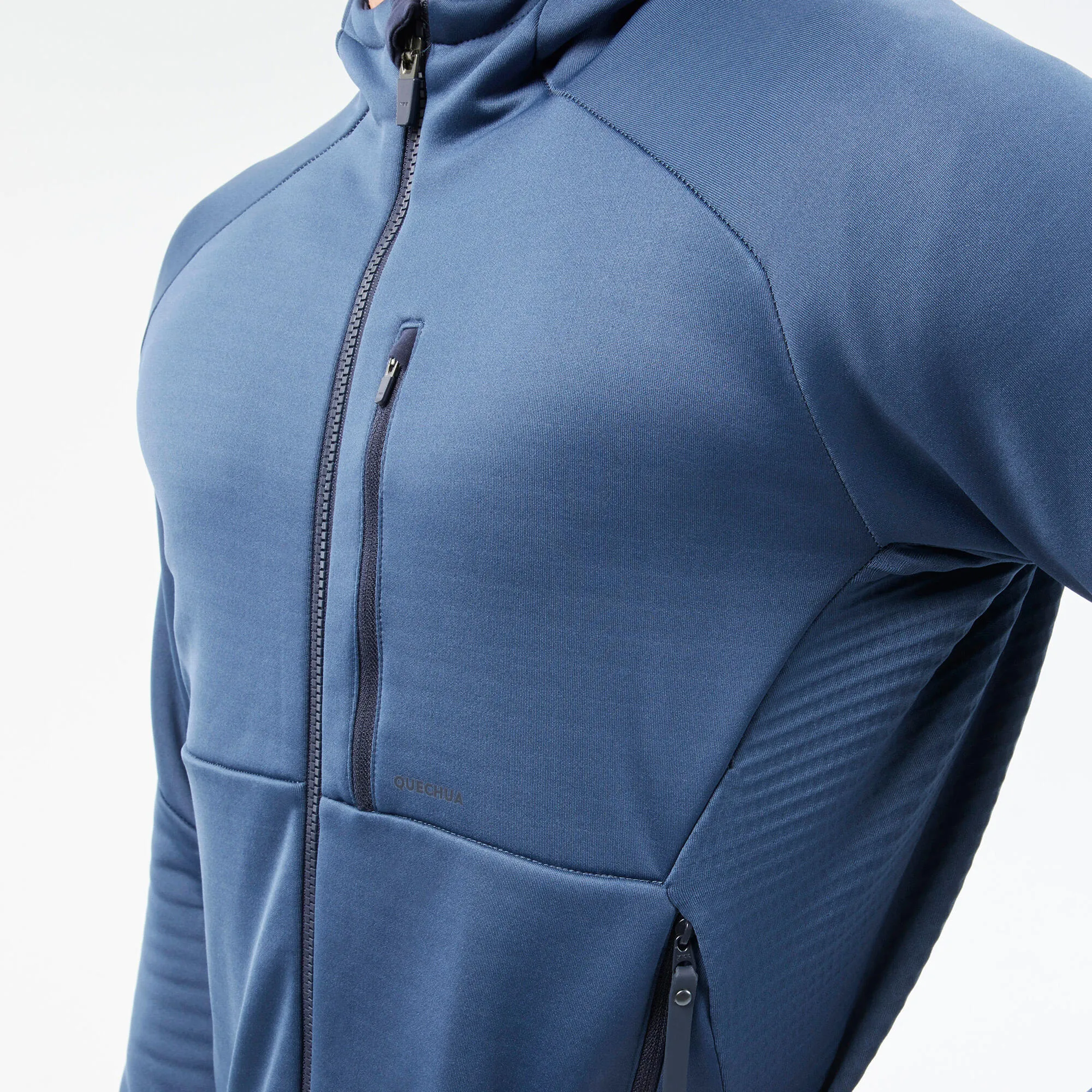 Outdoor Decathlon Clothing Quechua Men's MH520 Hood Hiking Fleece Jacket