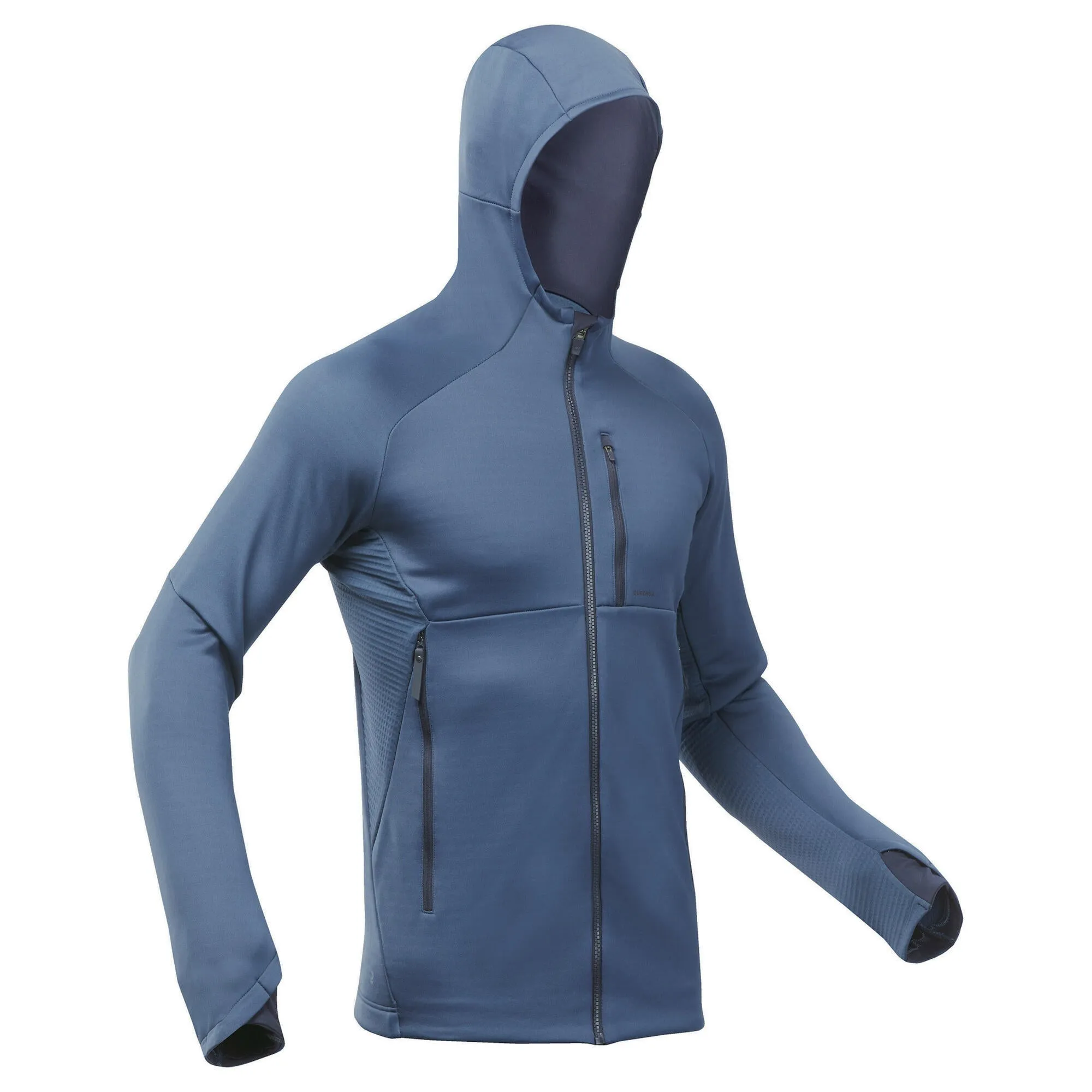Outdoor Decathlon Clothing Quechua Men's MH520 Hood Hiking Fleece Jacket