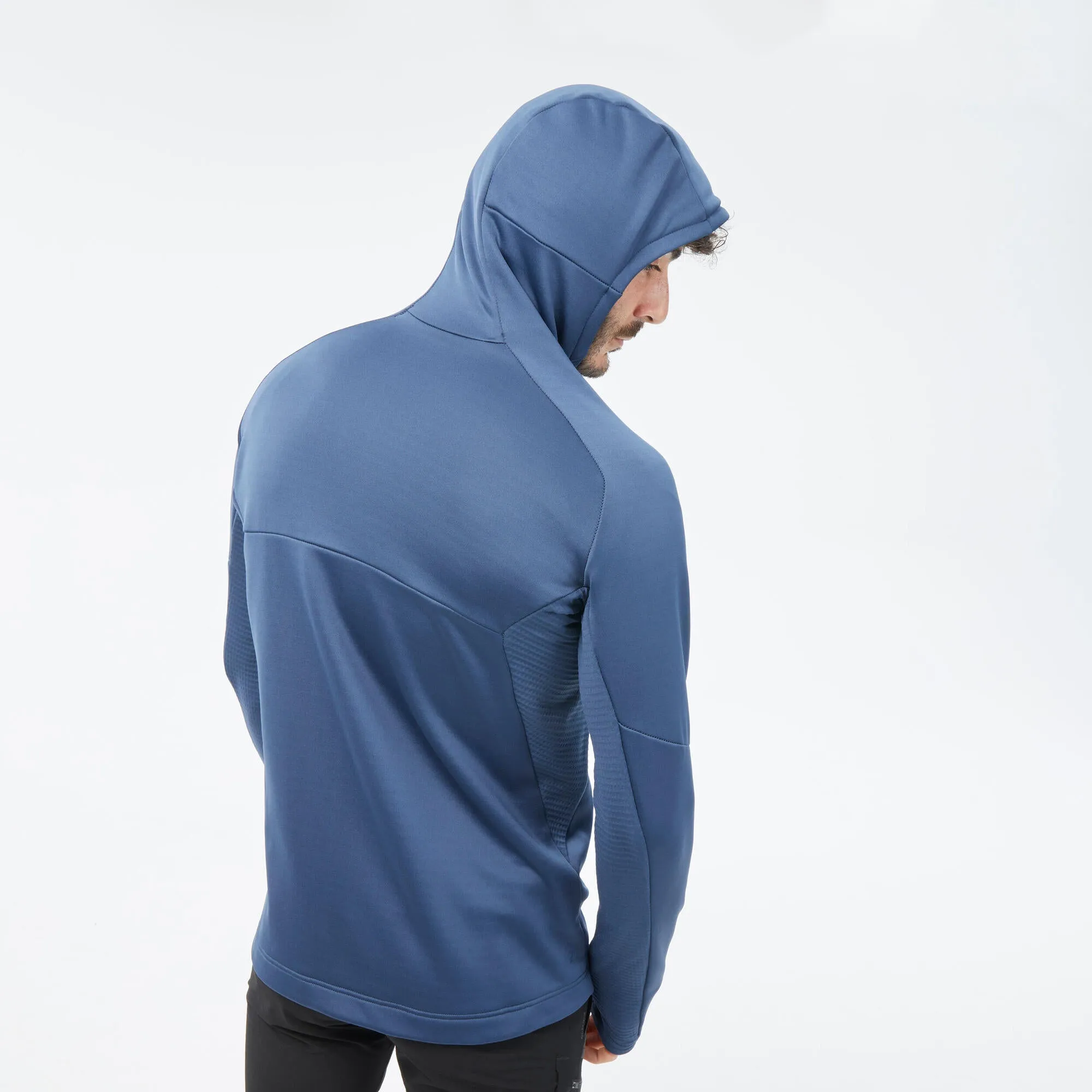Outdoor Decathlon Clothing Quechua Men's MH520 Hood Hiking Fleece Jacket