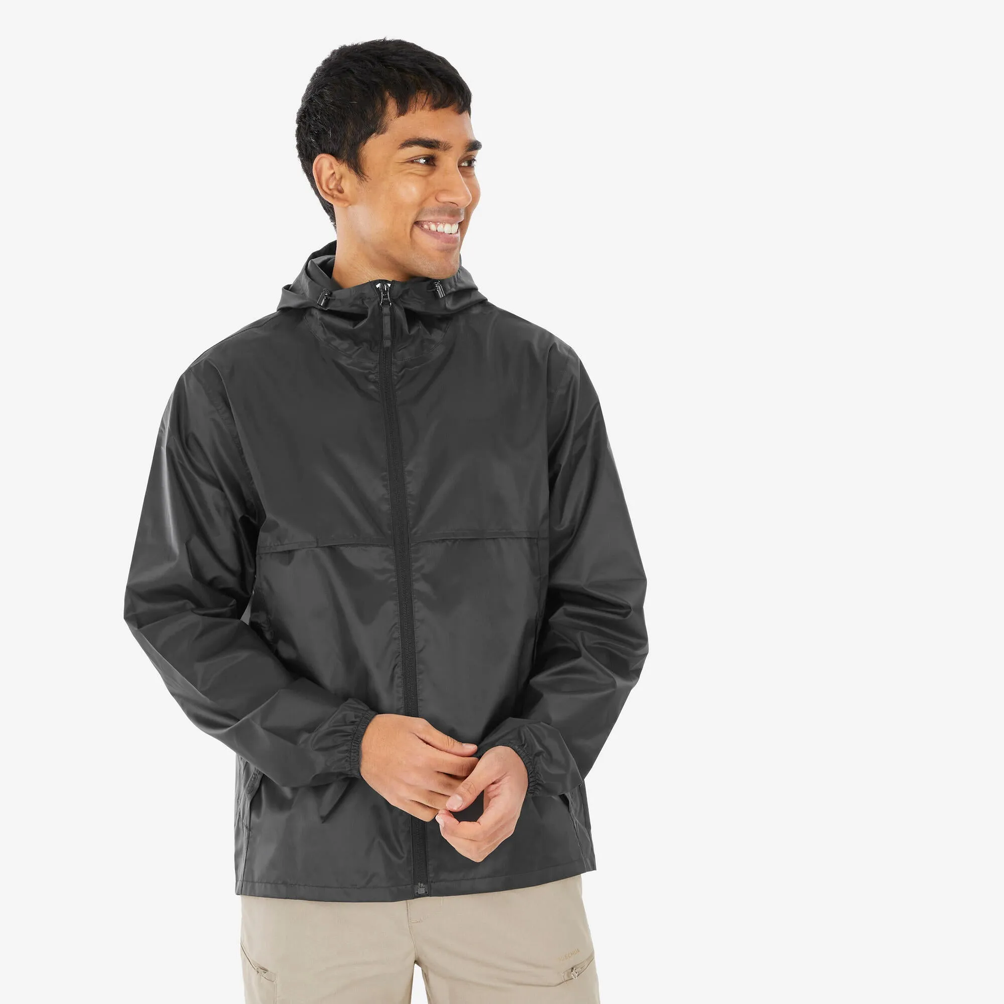 Outdoor Decathlon Clothing Quechua Men's Raincut Fullzip Waterproof Rain Jacket
