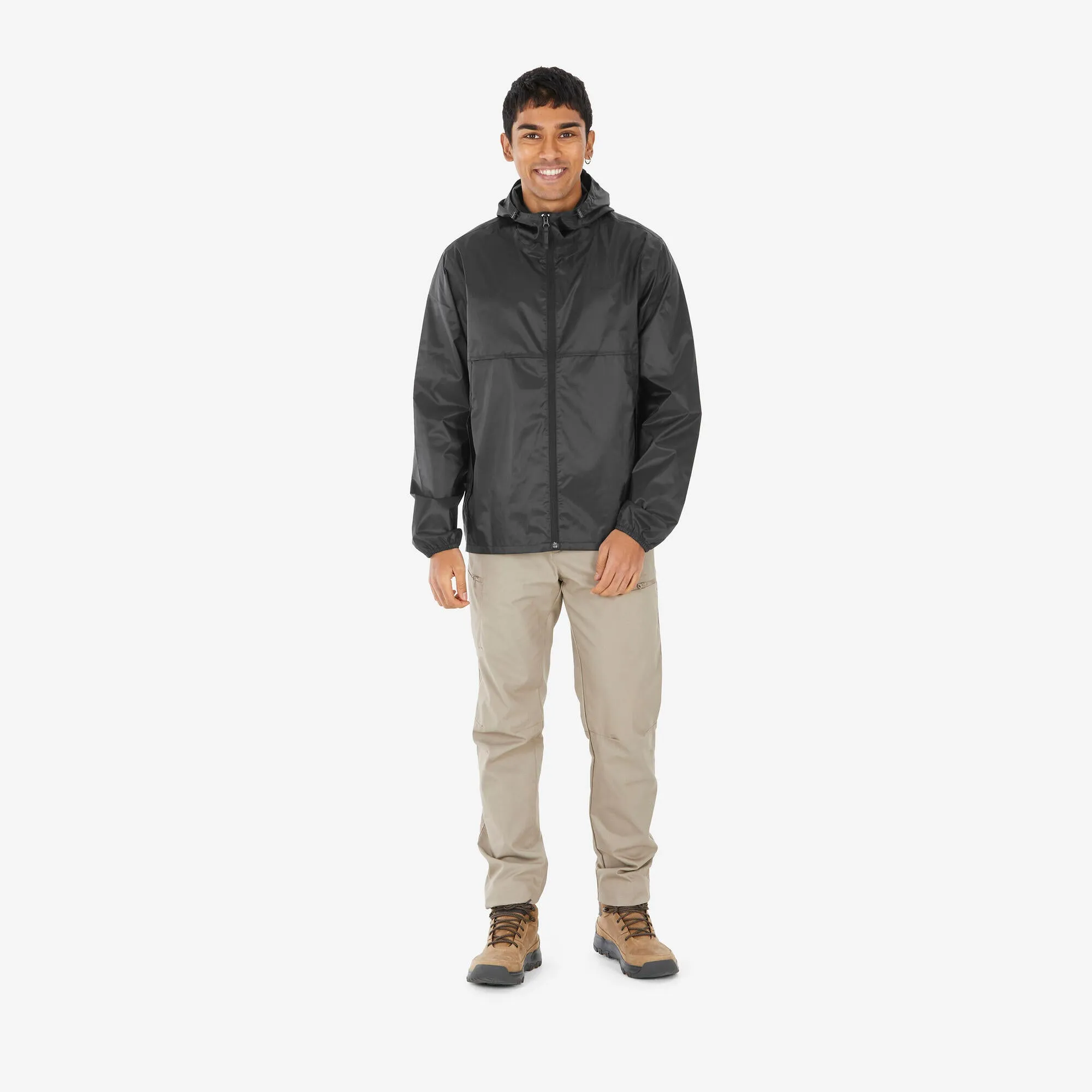 Outdoor Decathlon Clothing Quechua Men's Raincut Fullzip Waterproof Rain Jacket
