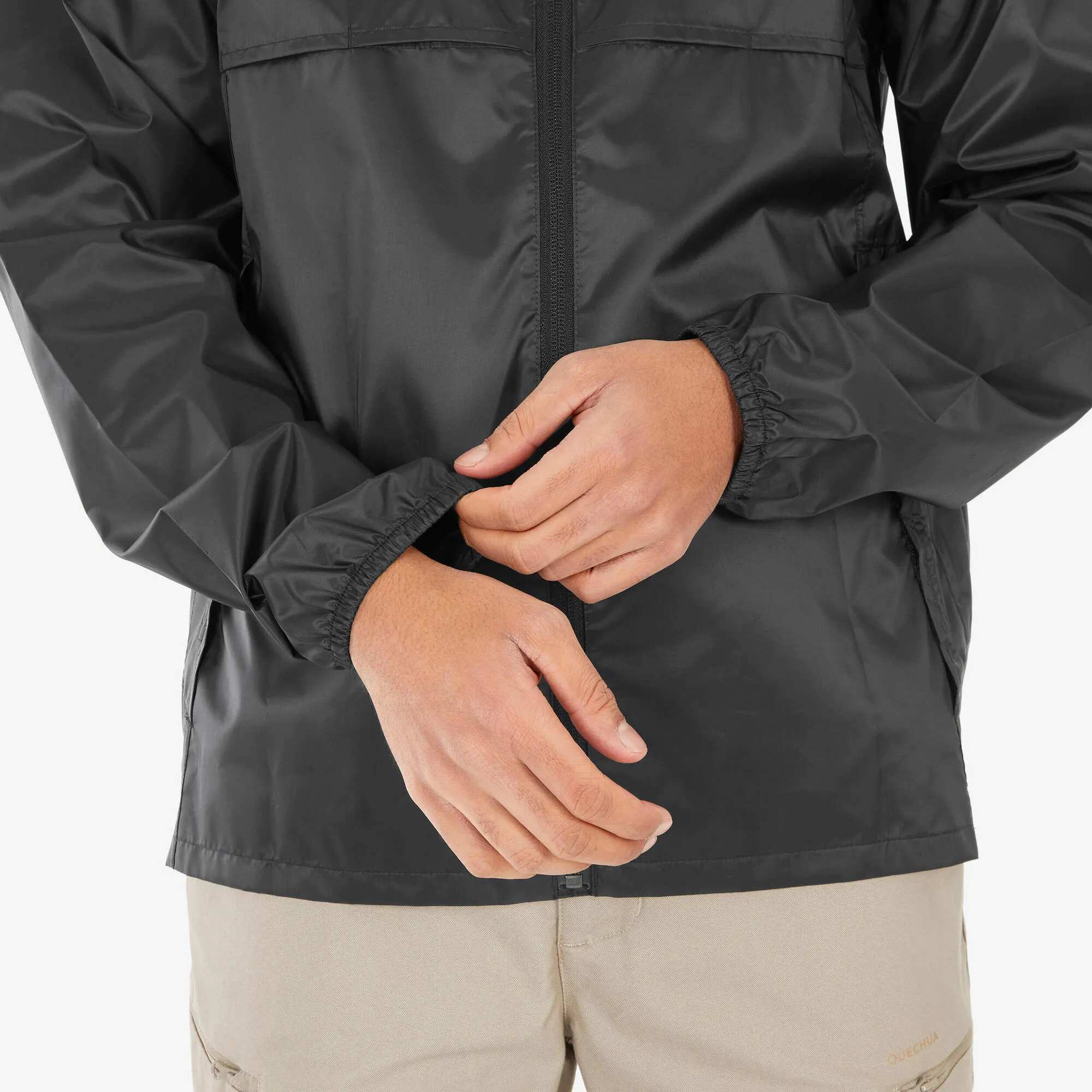 Outdoor Decathlon Clothing Quechua Men's Raincut Fullzip Waterproof Rain Jacket