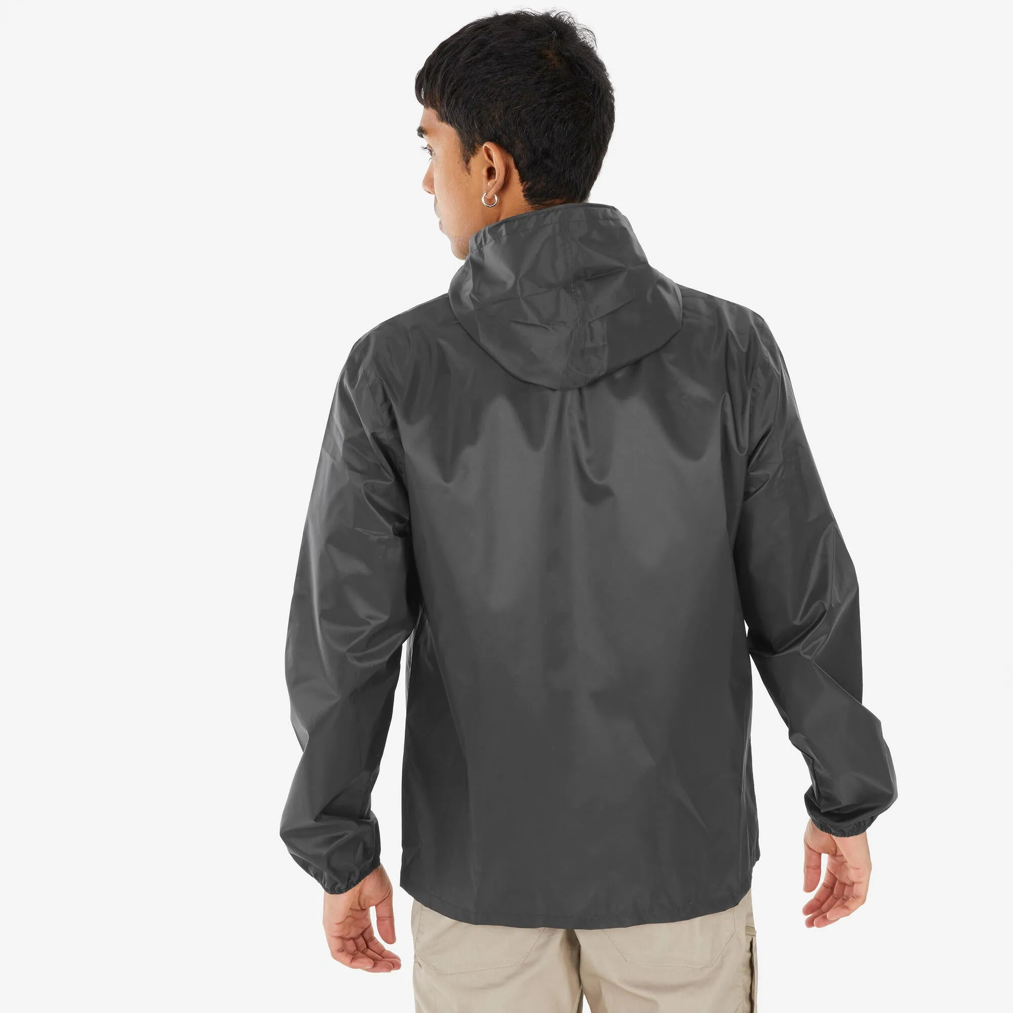 Outdoor Decathlon Clothing Quechua Men's Raincut Fullzip Waterproof Rain Jacket