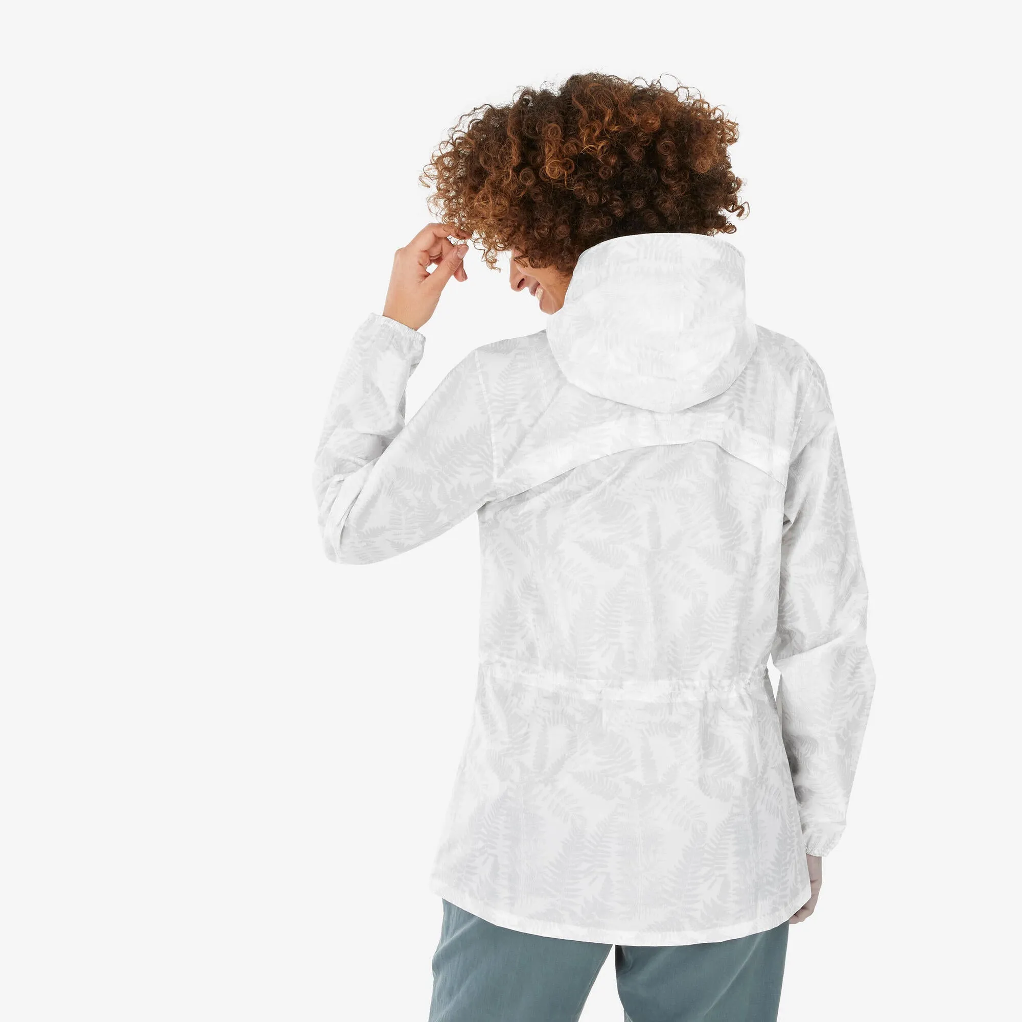 Outdoor Decathlon Clothing Quechua Women's Raincut Full Zip Windproof and Water-repellent Rain Jacket
